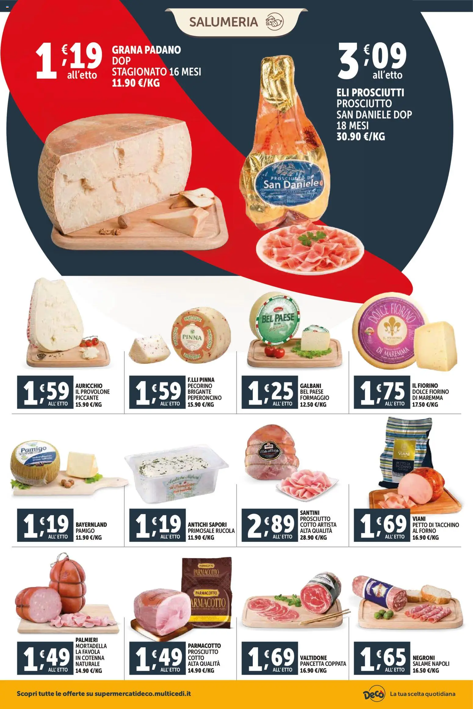Volantino Decò del 30.01.2026 | Pagina: 4 | Prodotti: Salame, Tacchino, Prosciutto, Pecorino
