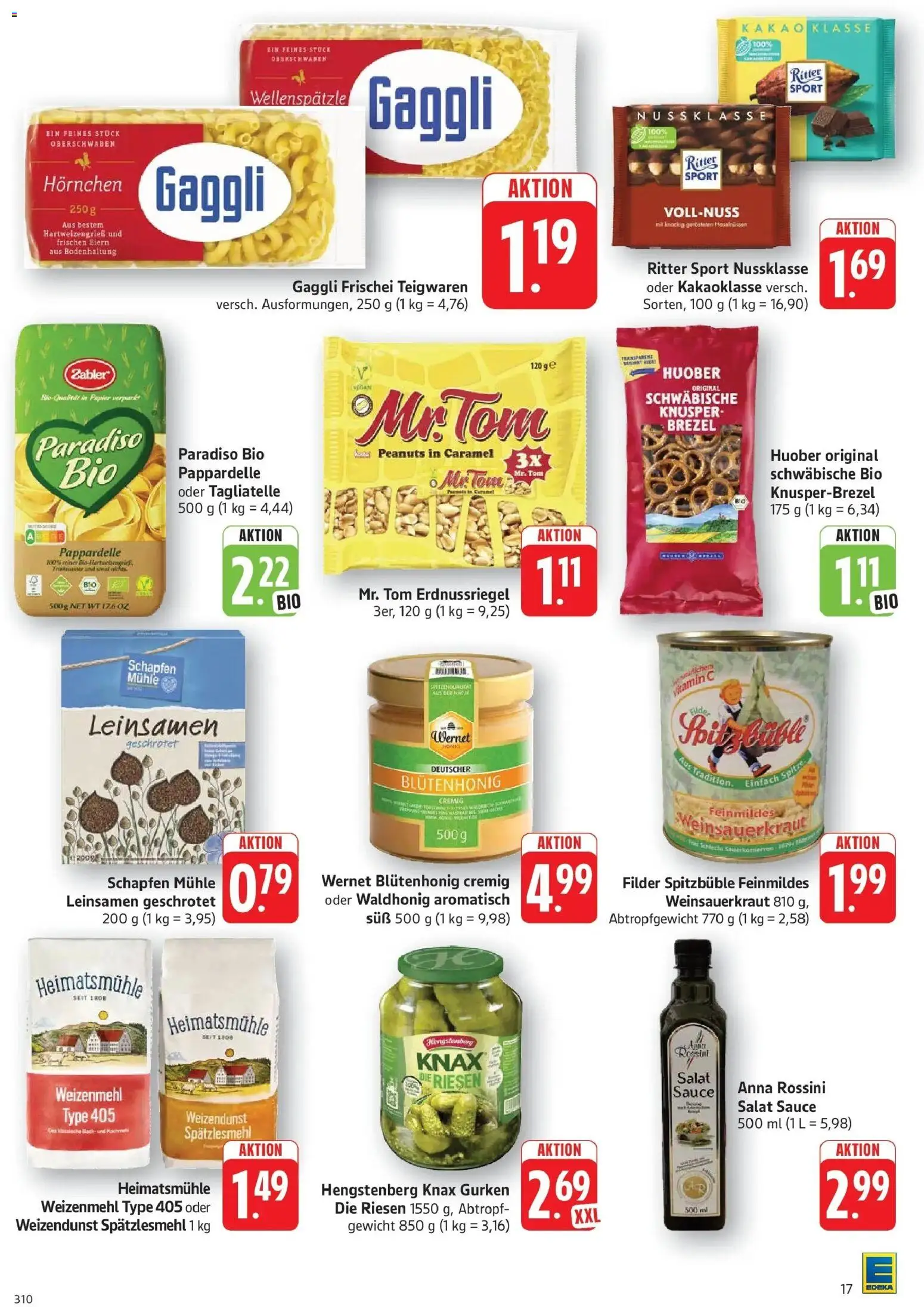Edeka prospekt Göppingen	 – gültig ab 16.03.2026 | Seite: 17 | Produkte: Ritter sport, Gurken, Salat, Maus