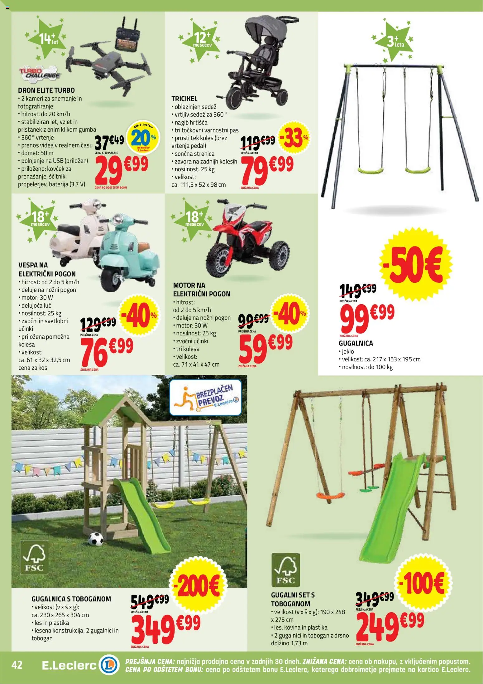 Novi E.leclerc katalog ponudbe – veljaven od 04.03.2026 | Stran: 42 | Izdelki: Baterija, Gugalnica, Ščitniki, Pas