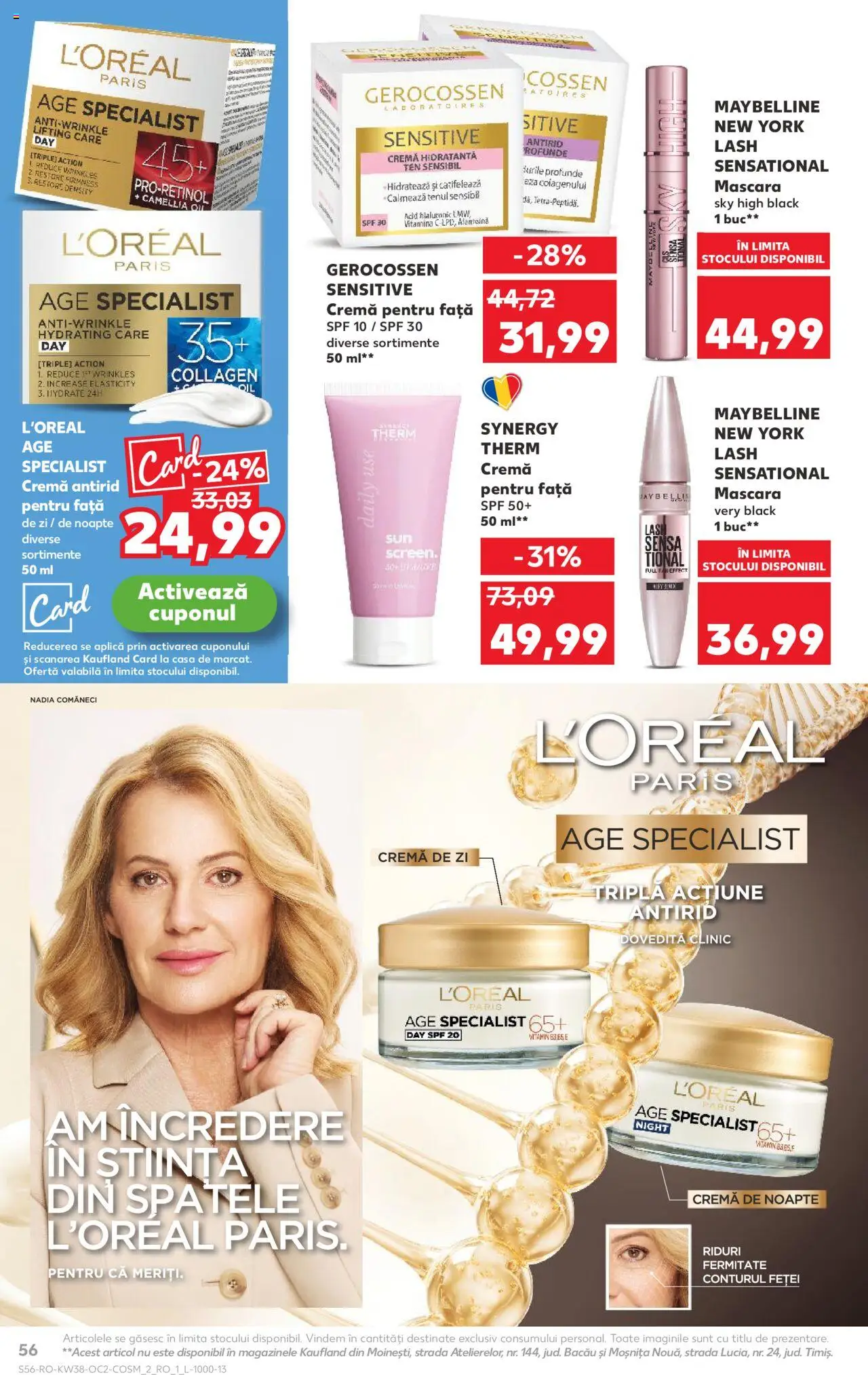 Noul catalog Kaufland – valabil de la 17.09.2025 | Pagină: 56 | Produse: Cremă de zi, Cremă de noapte, Arapsaçı, Cremă pentru față