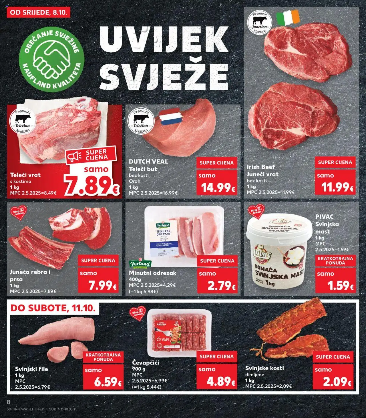 Kaufland katalog | vrijedi od 08.10.2025 | Stranica: 8 | Proizvodi: Teletina, Junetina, Ćevapčići, Orah