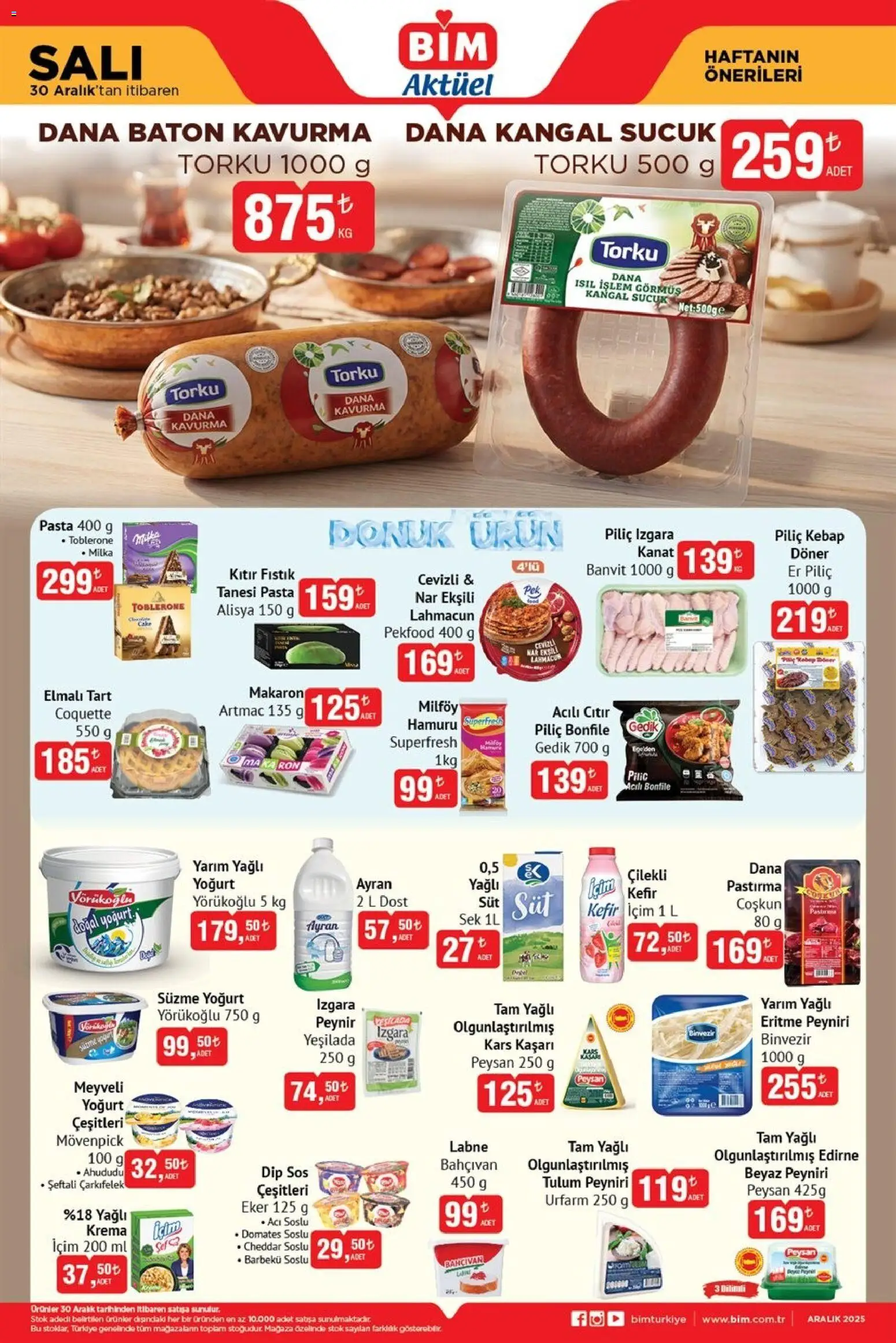 BİM Katalog - 30.12.2025 tarihinden itibaren geçerlidir | Sayfa: 2 | Ürünler: Kefir, Tulum, Ahududu, Izgara