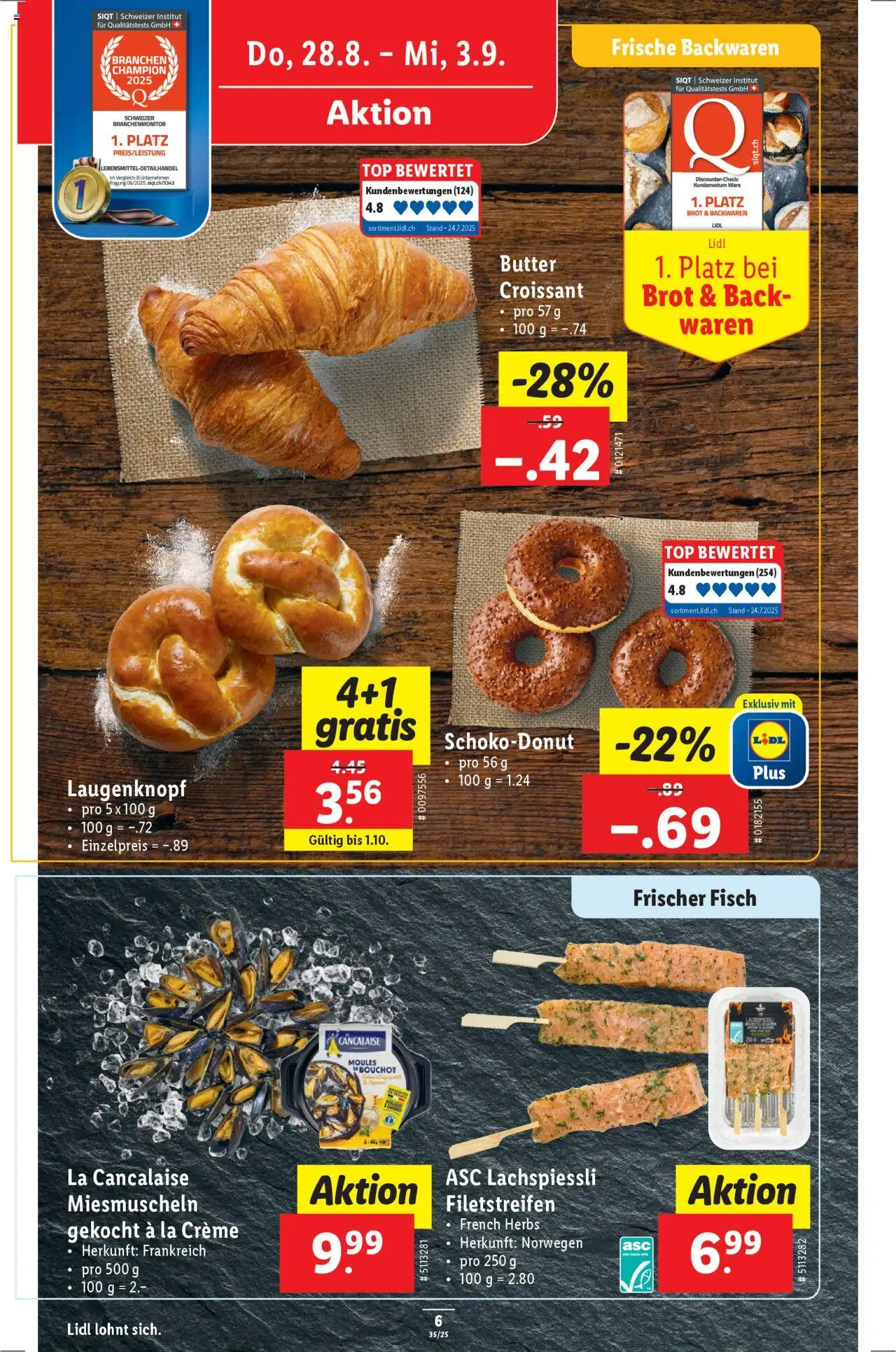 Lidl Aktionen ab 28.08.2025 | Seite: 6 | Produkte: Butter, Brot, Fisch, Creme
