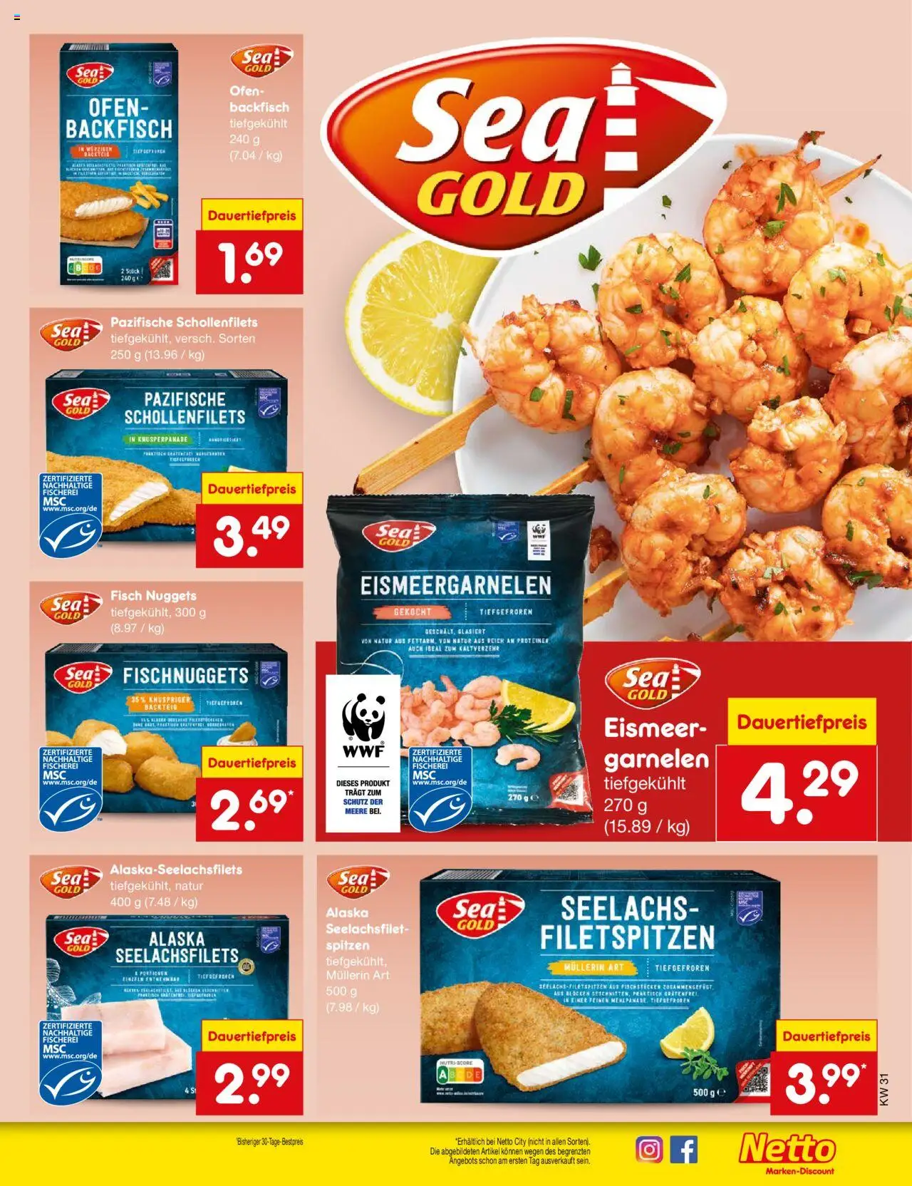 Netto Marken-Discount Prospekt 	 - gültig ab dem 28.07.2025 | Seite: 24 | Produkte: Ofen, Garnelen, Fisch