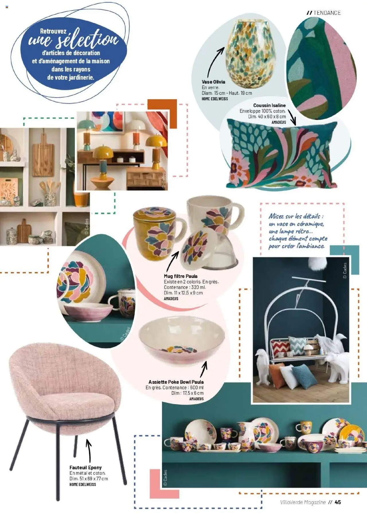  | Page: 45 | Produits: Coton, Fauteuil, Lampe, Magazine