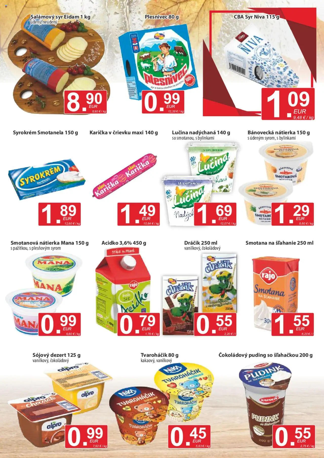 Nové CBA Verex akcie – leták je platný od 18.09.2025 | Strana: 5 | Produkty: Syr, Smotana, Alpro, Smotana na šľahanie