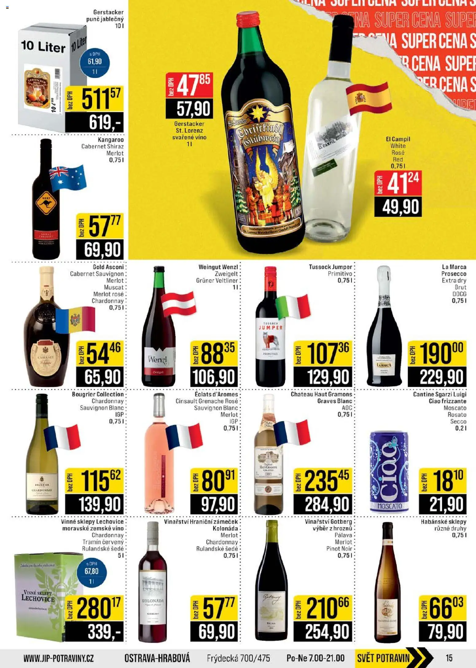 Jip leták - Cash & Carry od 14.01.2026 | Strana: 15 | Produkty: Prosecco, Víno, Moscato, Cabernet Sauvignon
