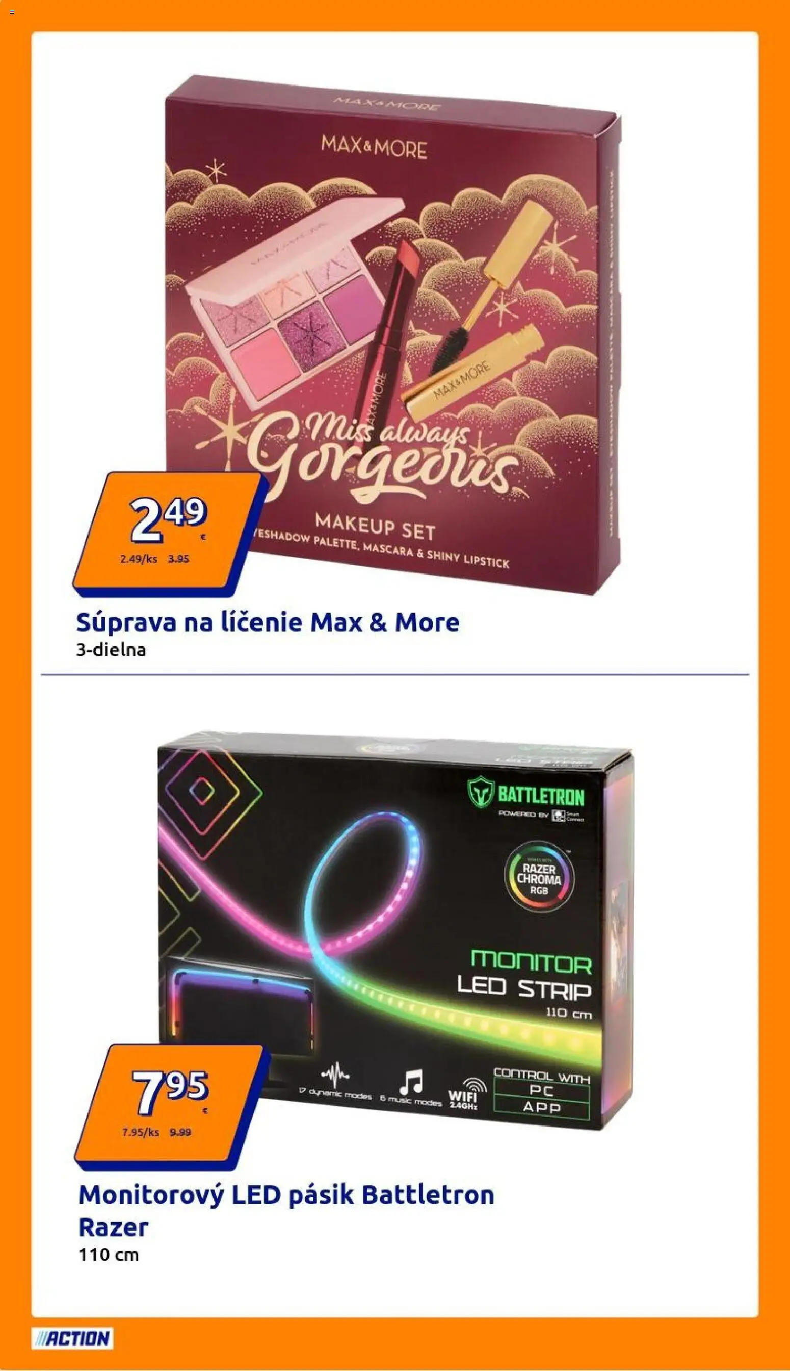 Nové Action akcie – leták je platný od 29.10.2025 | Strana: 12 | Produkty: Monitor, Led pásik
