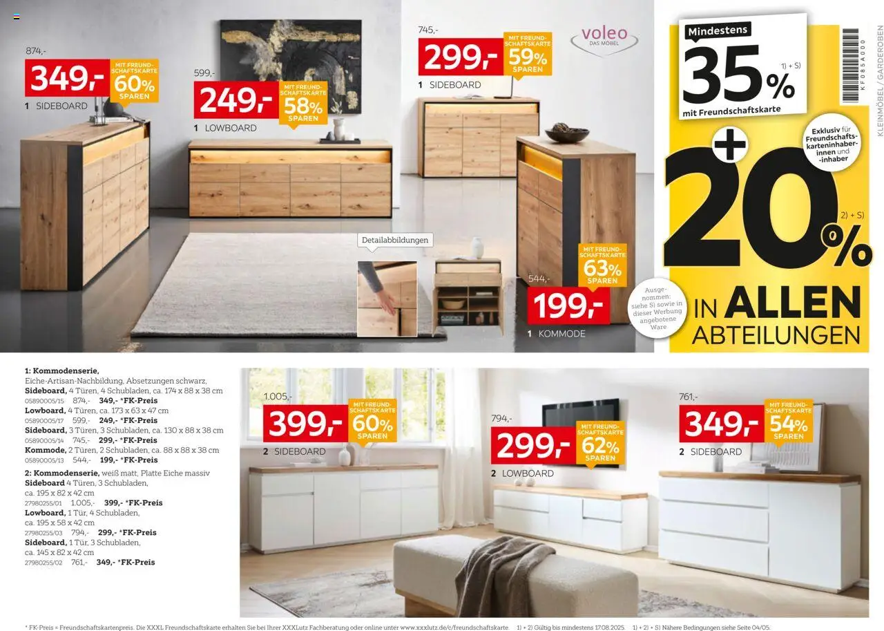 XXXL Lutz Nr. 1 beim Preis - gültig ab dem 04.08.2025 | Seite: 20 | Produkte: Sideboard, Lowboard, Kommode