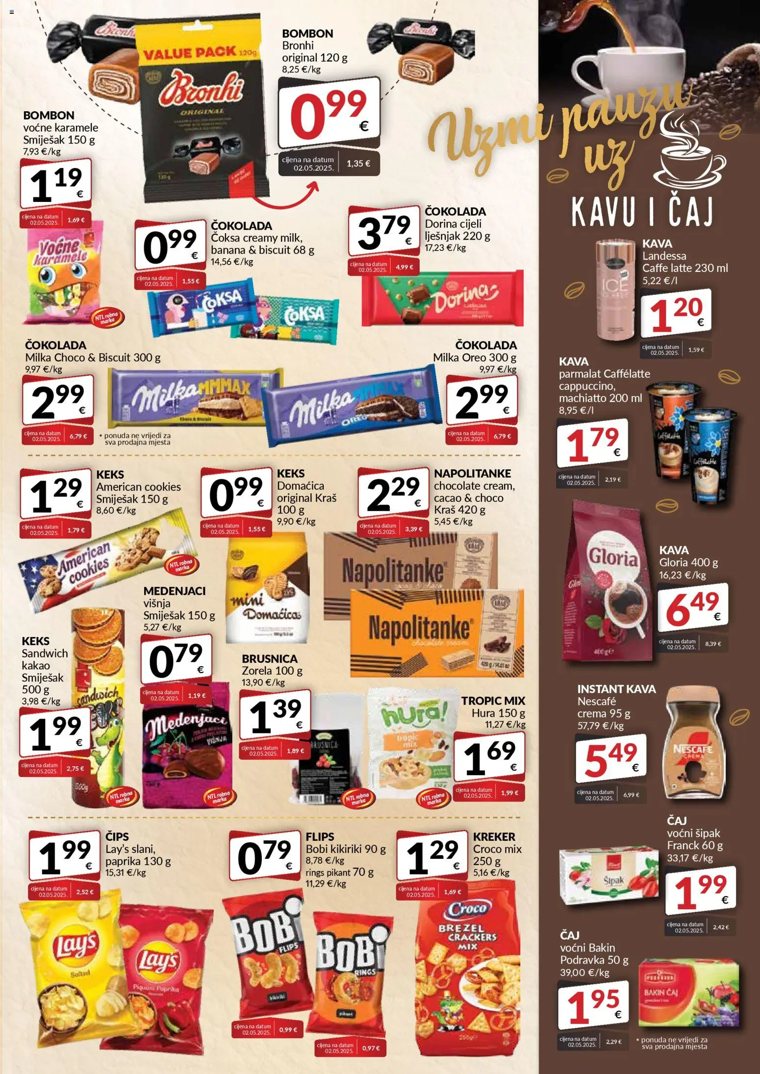 Bakmaz katalog | vrijedi od 11.03.2026 | Stranica: 5 | Proizvodi: Sipa, Čips, Kikiriki, Kakao