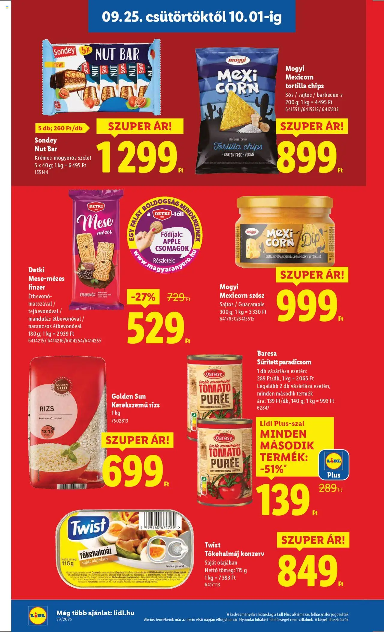 Lidl akciós ujság - amely érvényes a következő dátumtól: 25.09.2025 | Oldal: 18 | Termékek: Tőkehalmáj konzerv, Paradicsom, Linzer, Szósz