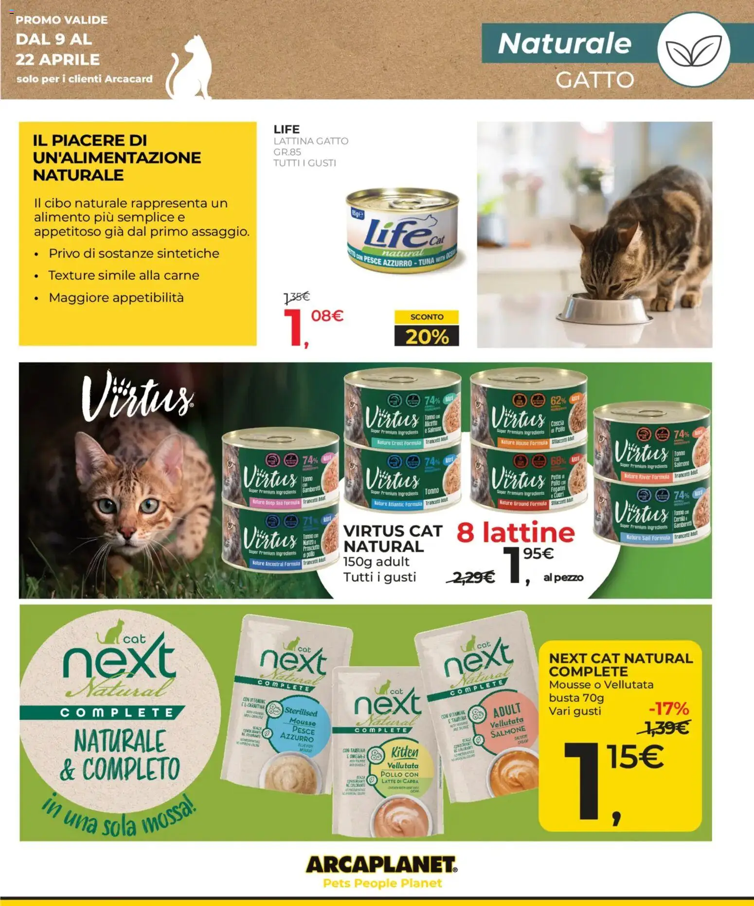 Volantino Arcaplanet del 09.04.2026 | Pagina: 9 | Prodotti: Salmone, Latte, Tonno, Gamberetti