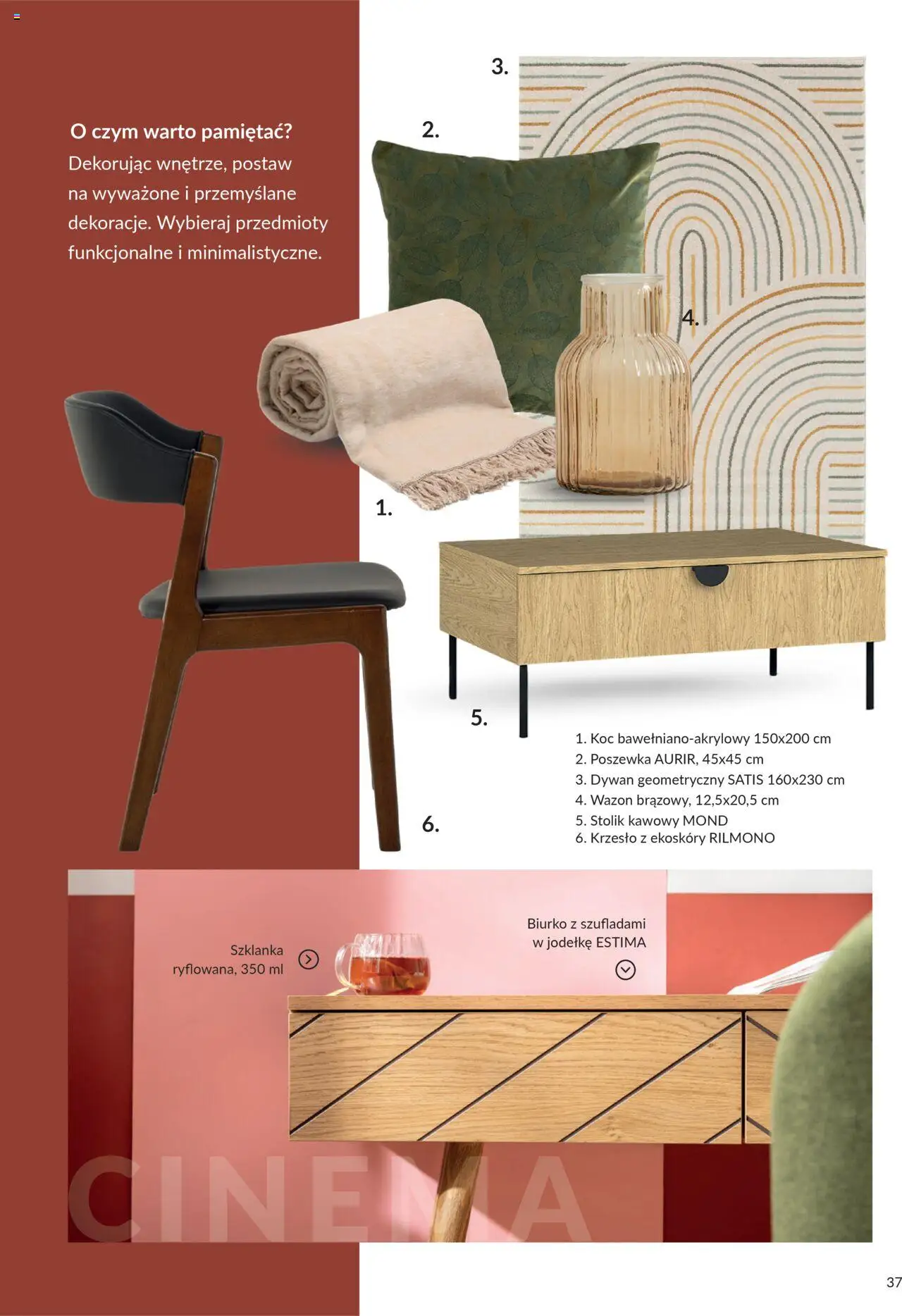 Salony Agata Gazetka - Trendbook od 21.03.2025 | Strona: 37 | Produkty: Szklanka, Koc, Stolik kawowy, Wazon