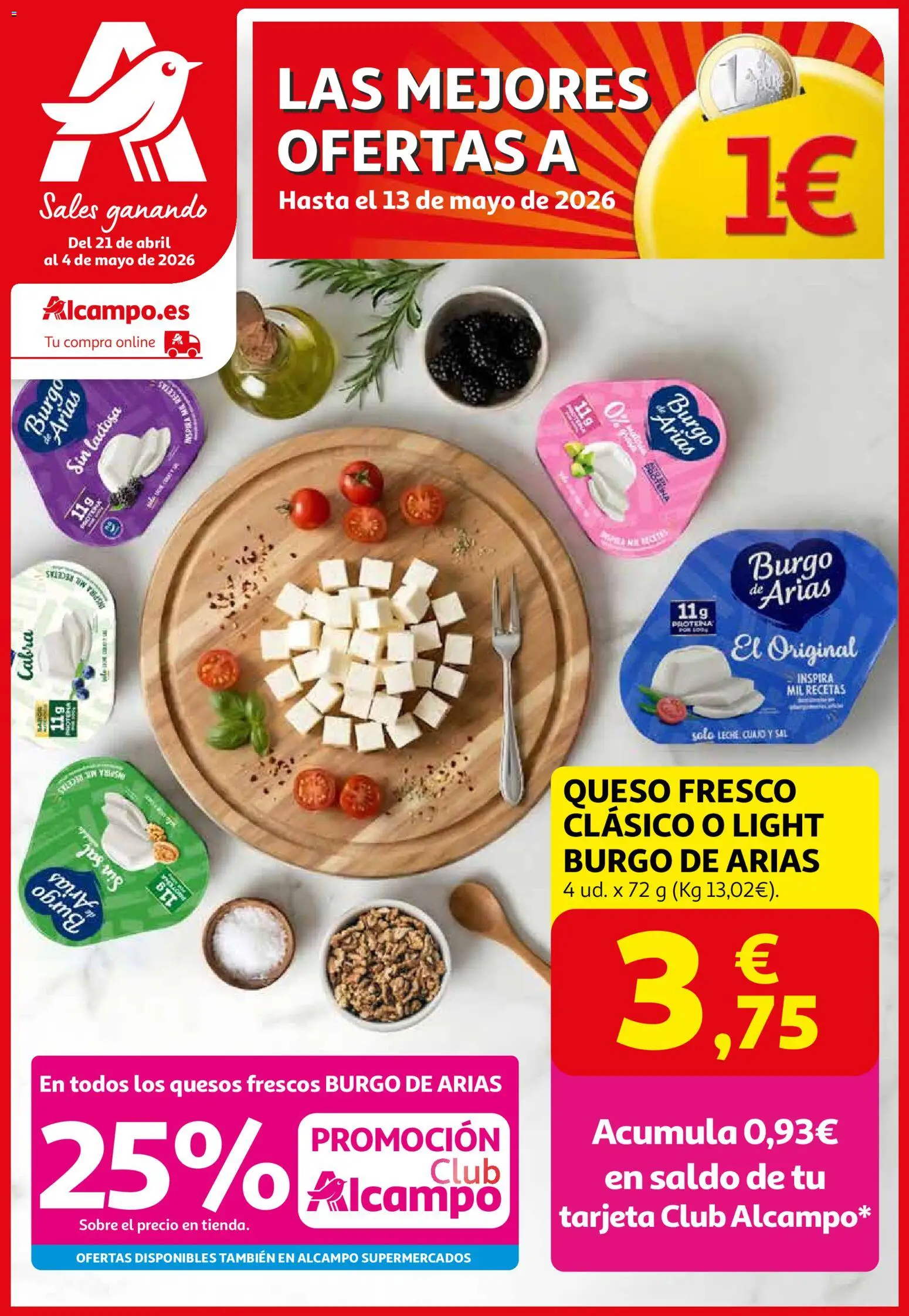 Alcampo HP Unico │ válido desde el 21.04.2026 | Página: 1 | Productos: Queso, Queso fresco