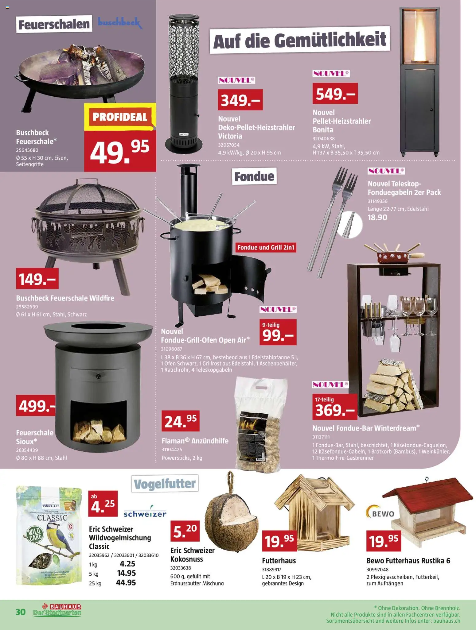 Bauhaus Aktionen – gültig ab 27.10.2025 | Seite: 30 | Produkte: Fondue, Ofen, Grill