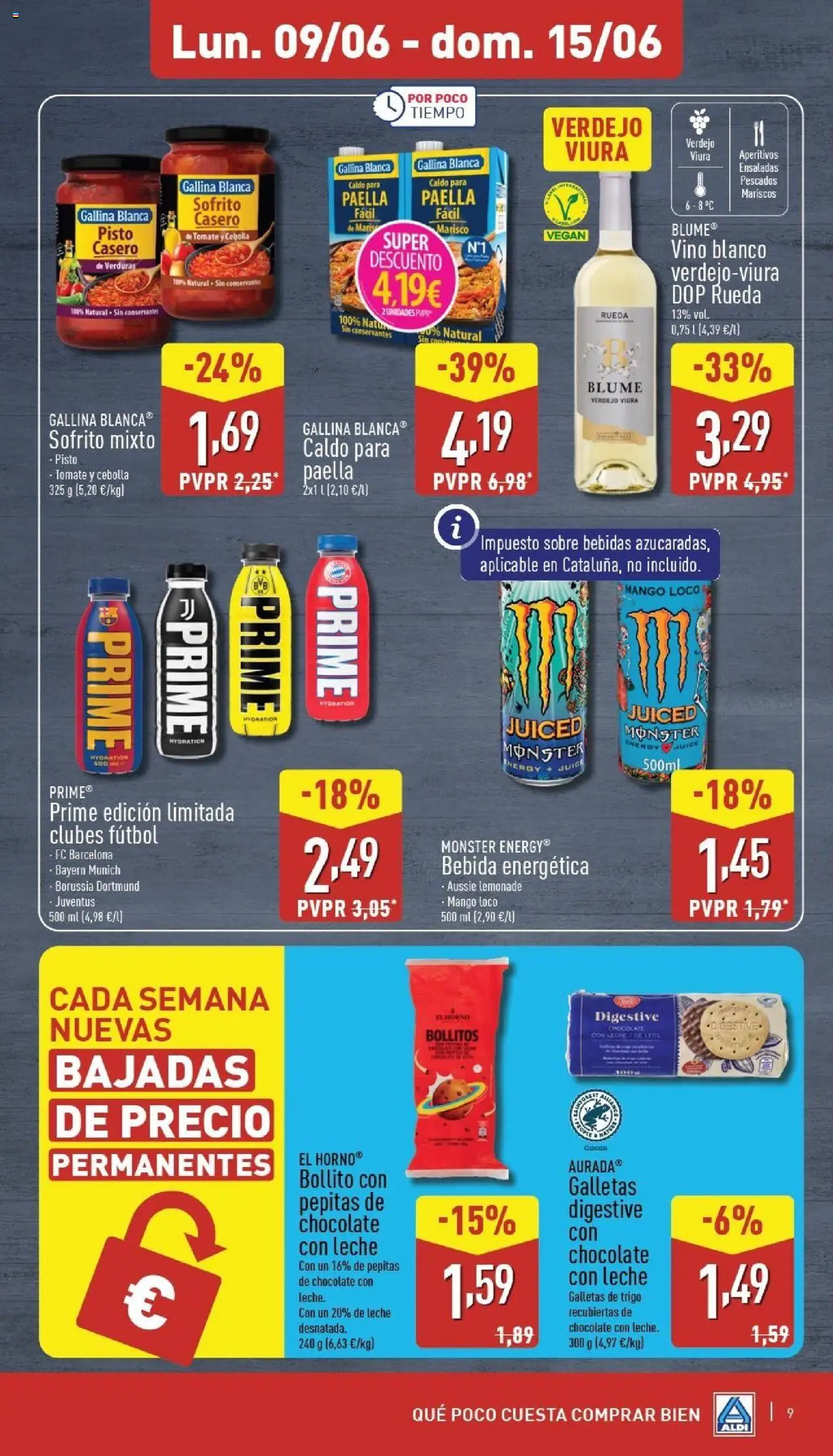 Aldi folleto Península │ válido desde el 09.06.2025 | Página: 9 | Productos: El horno, Vino, Chocolate con leche, Ρούτερ