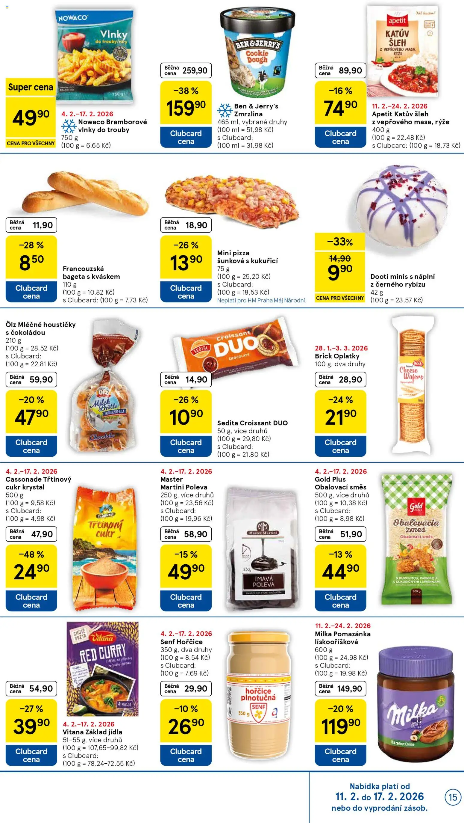 Tesco leták - Hypermarket od 11.02.2026 | Strana: 15 | Produkty: Rýže, Martini, Ben & Jerry's, Pomazánka