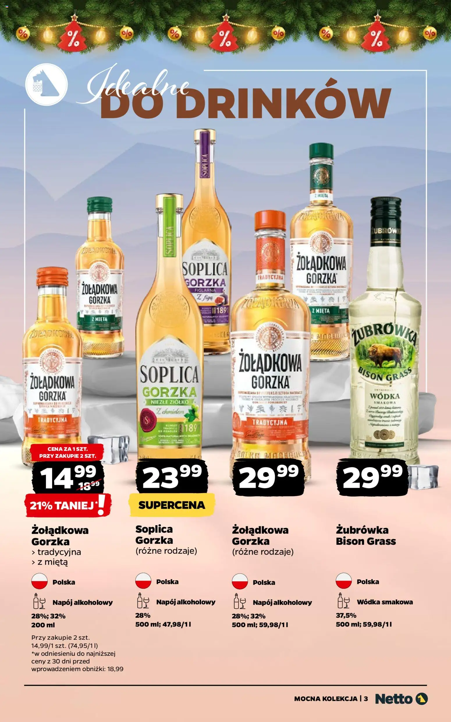 Netto gazetka - Mocna Kolekcja od 08.12.2025 | Strona: 3 | Produkty: Mięta, Żubrówka, Wódka