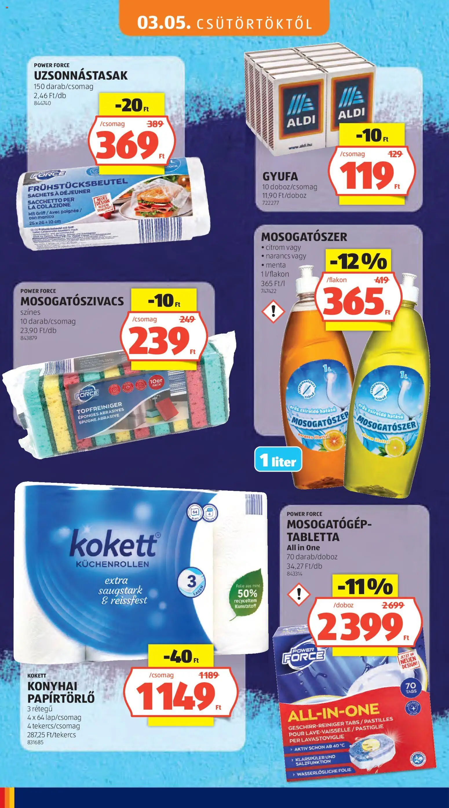 Aldi akciós ujság - amely érvényes a következő dátumtól: 05.03.2026 | Oldal: 32 | Termékek: Mosogatógép, Narancs, Mosogatógép tabletta, Mosogatószer