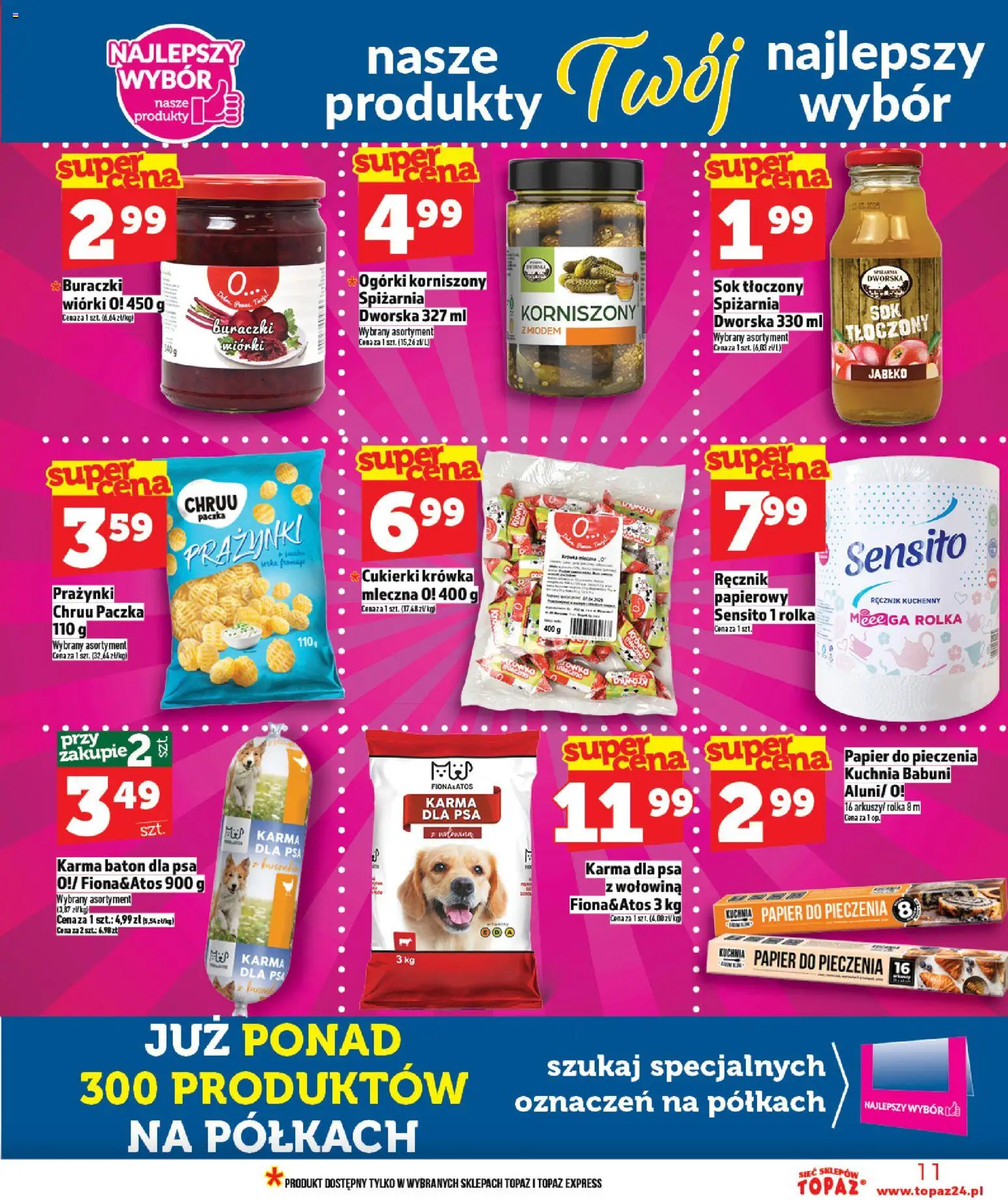 Topaz Gazetka od 26.02.2026 | Strona: 11 | Produkty: Papier do pieczenia, Krowka, Wołowina, Cukierki