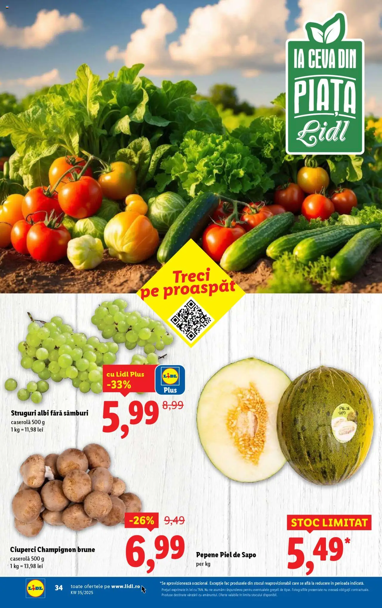 Catalog Lidl – valabil de la 25.08.2025 | Pagină: 48 | Produse: Struguri, Ciuperci