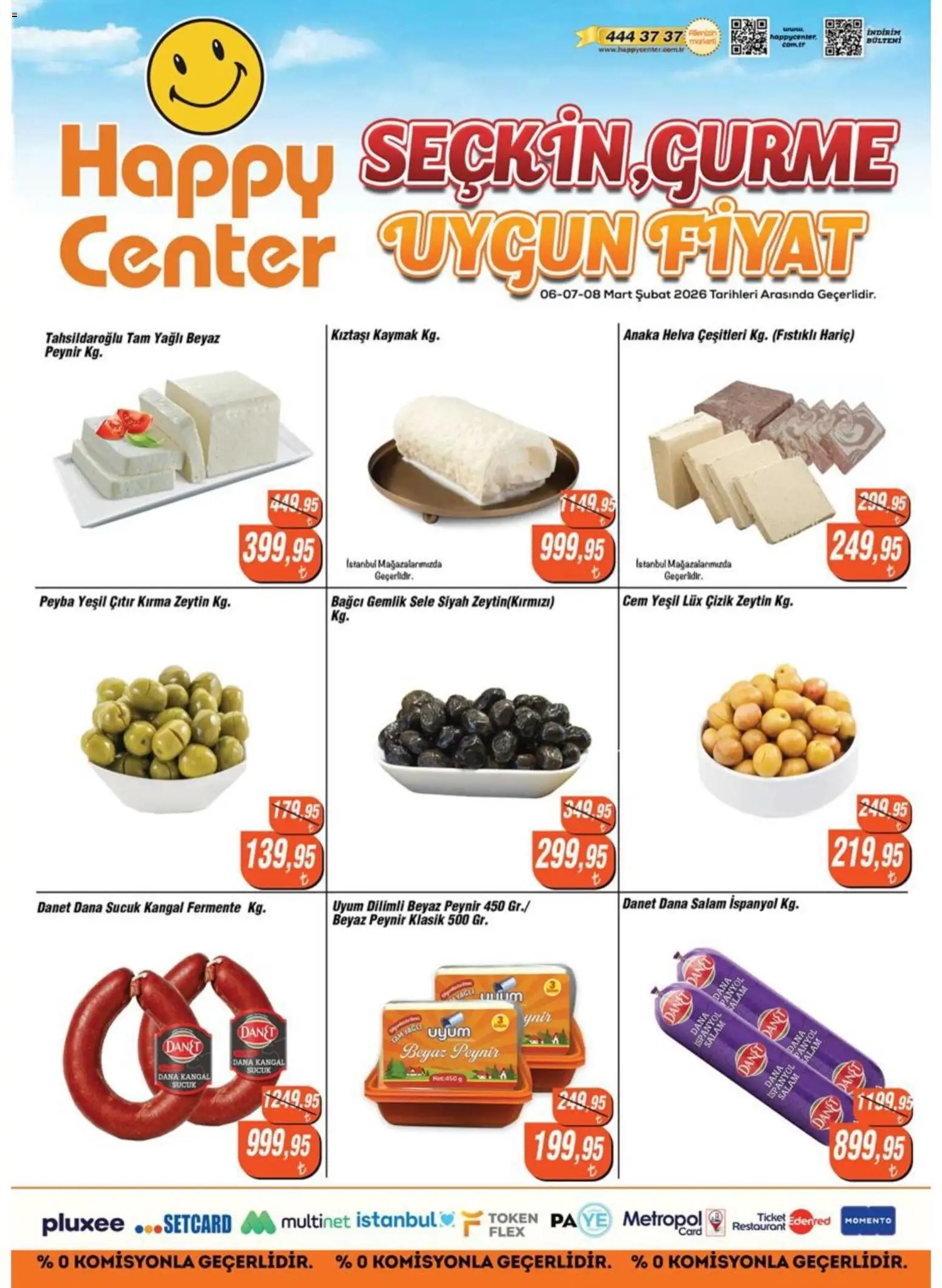 Happy Center İndirim - 06.03.2026 tarihinden itibaren geçerlidir | Sayfa: 2 | Ürünler: Peynir, Salam, Zeytin, Sucuk