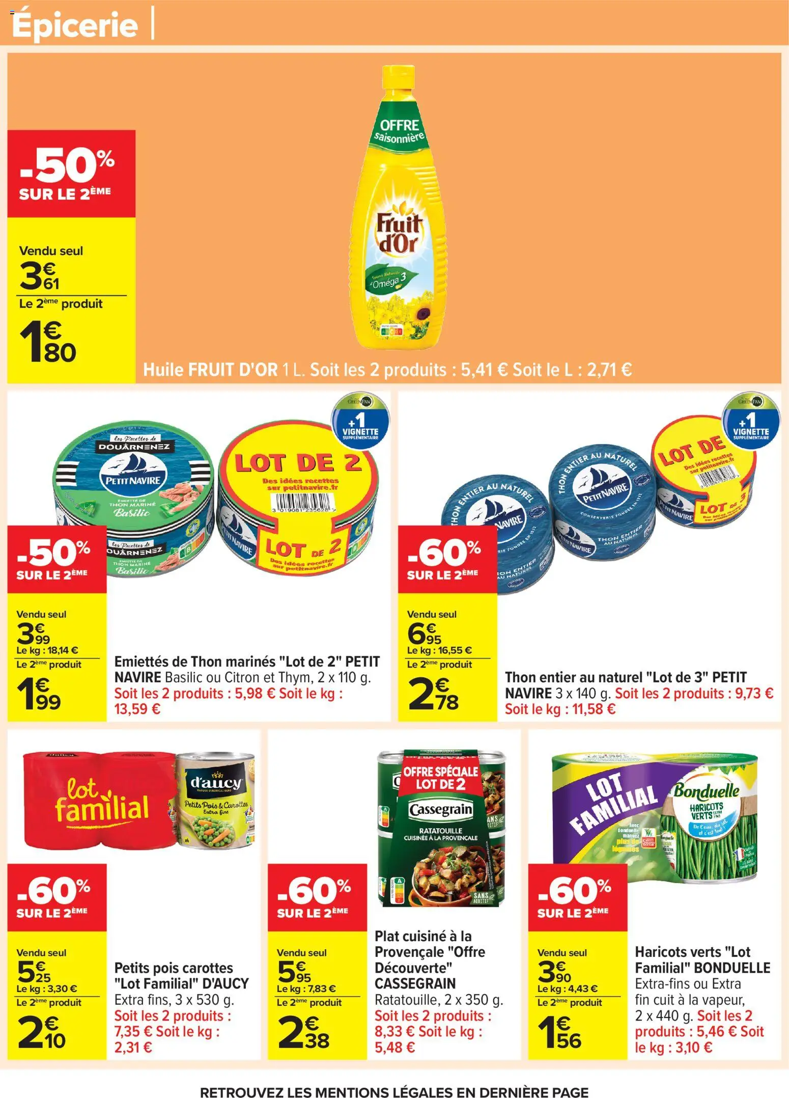 {H1} | Page: 38 | Produits: Carottes, Citron, Thon, Pois