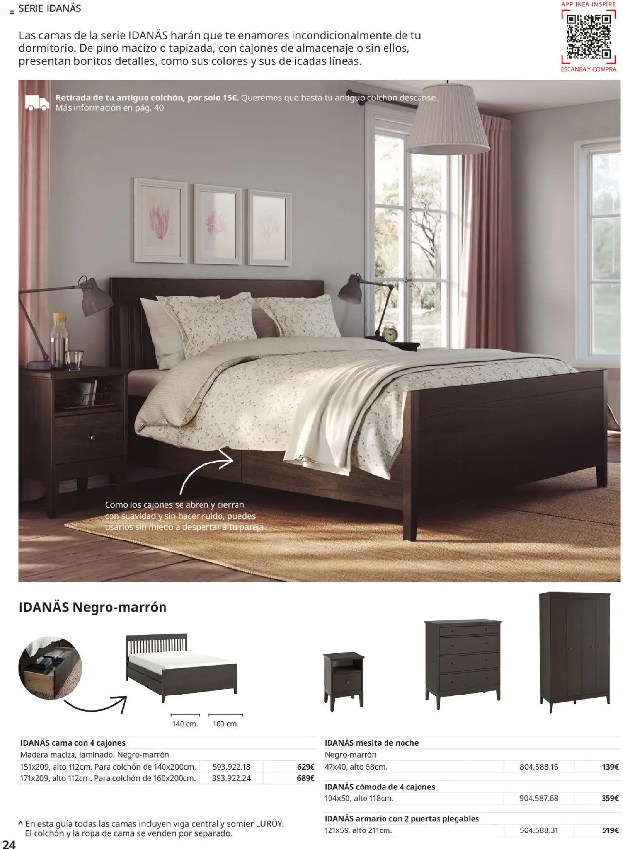 Catálogo IKEA Muebles para el dormitorio │ válido desde el 04.02.2025 | Página: 24 | Productos: Té, Colchon, Cama, Almacenaje