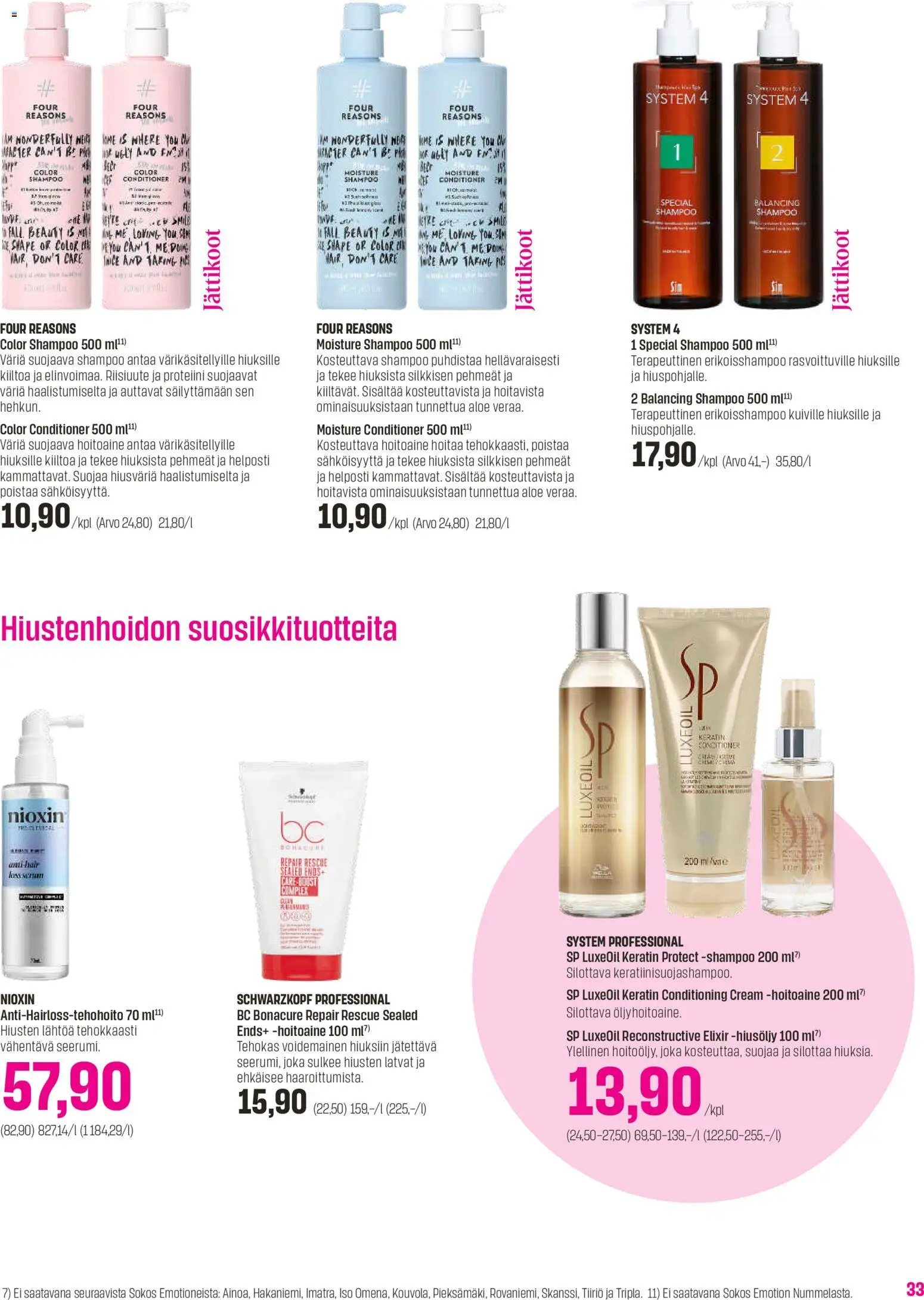 Sokos tarjoukset - Emotion 3plus1 – voimassa 25.03.2026 alkaen | Sivu: 33 | Tuotteet: Shampoo, Hoitoaine, Hiusöljy, Seerumi
