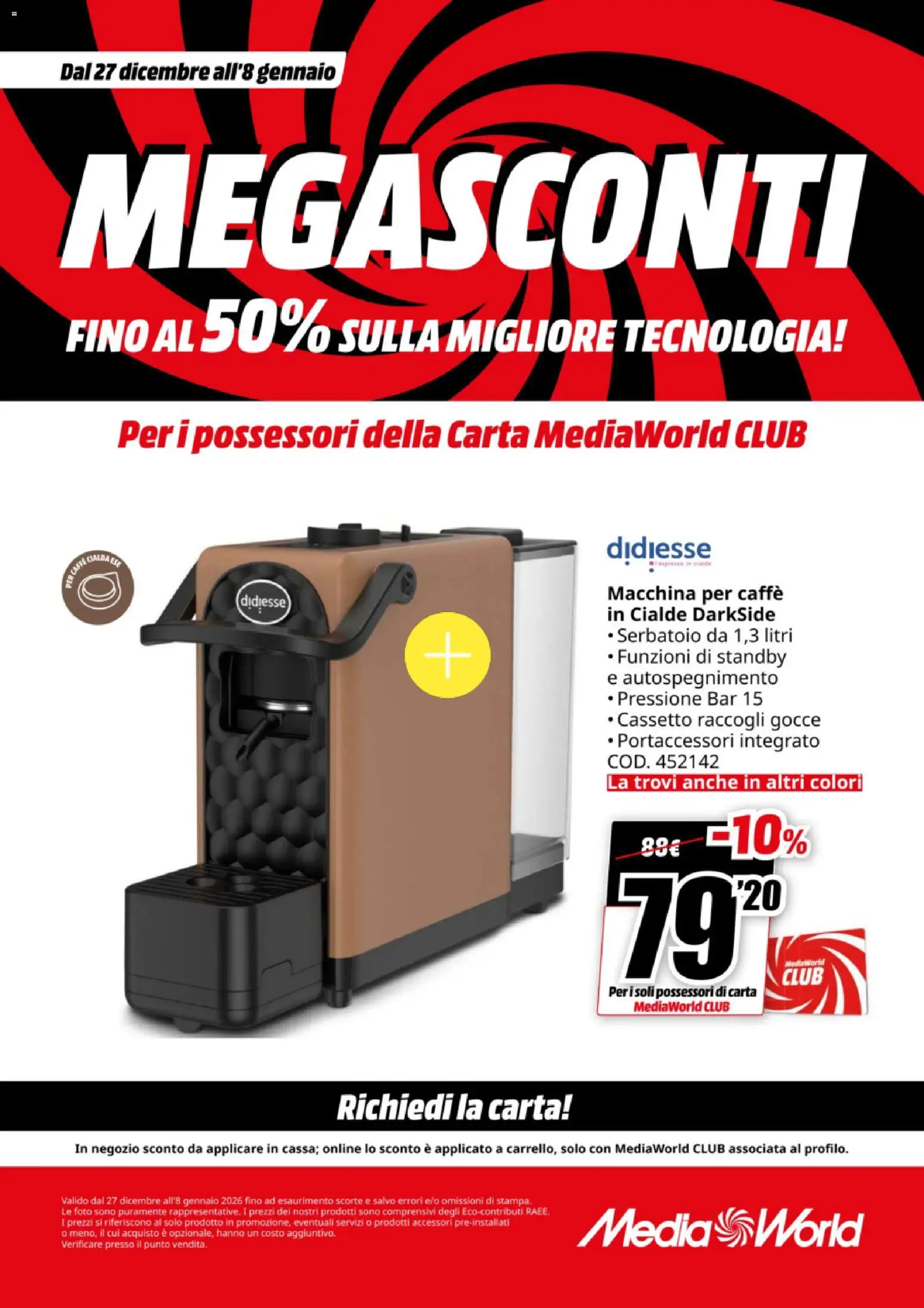 Volantino Media World del 27.12.2025 | Pagina: 56 | Prodotti: Caffè, Caffè in cialde