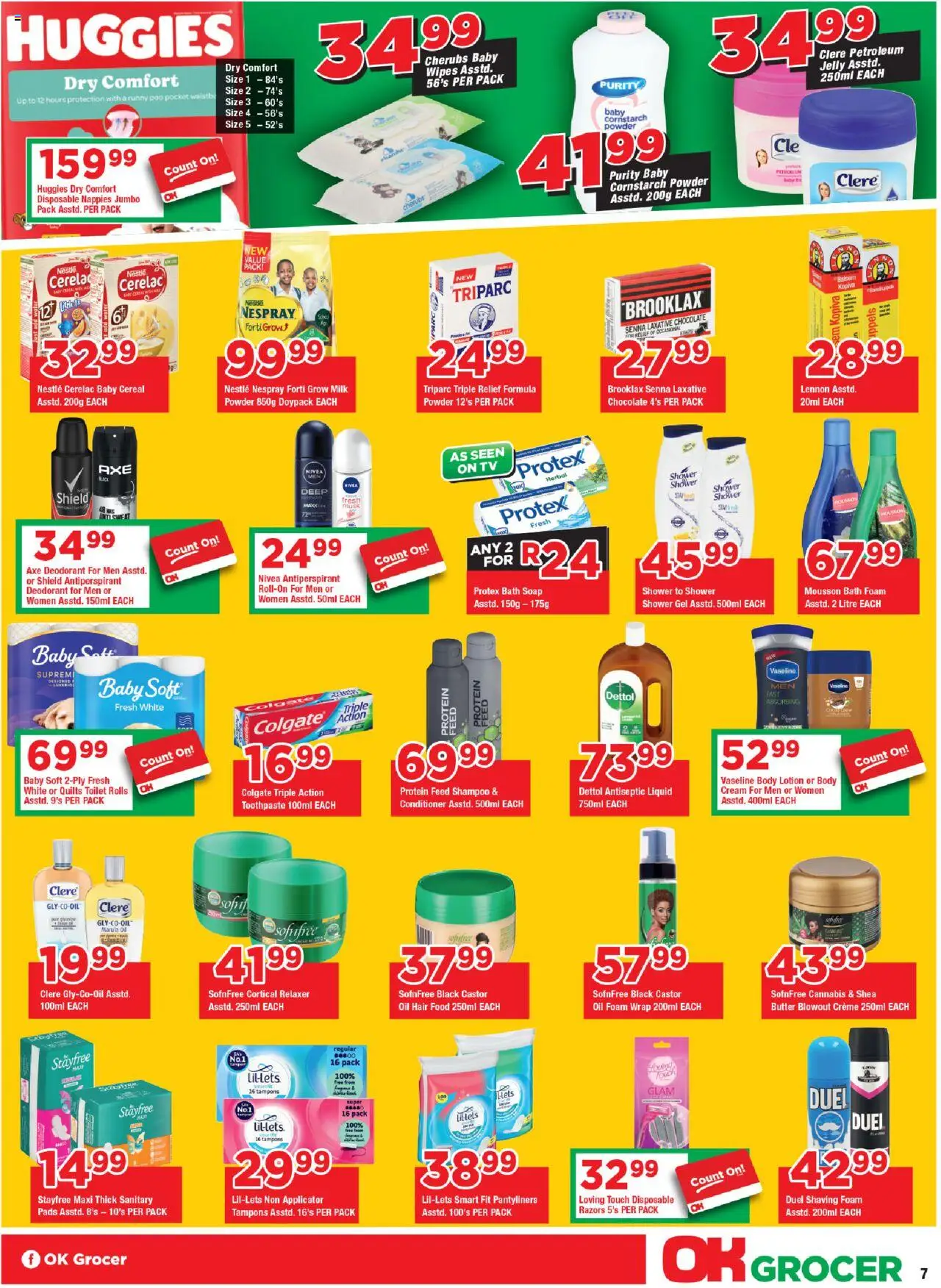 New OK Foods catalogue – valid from 24.09.2025 | Page: 7 | Products: TV, Detergente líquido, Pads, Deodorant