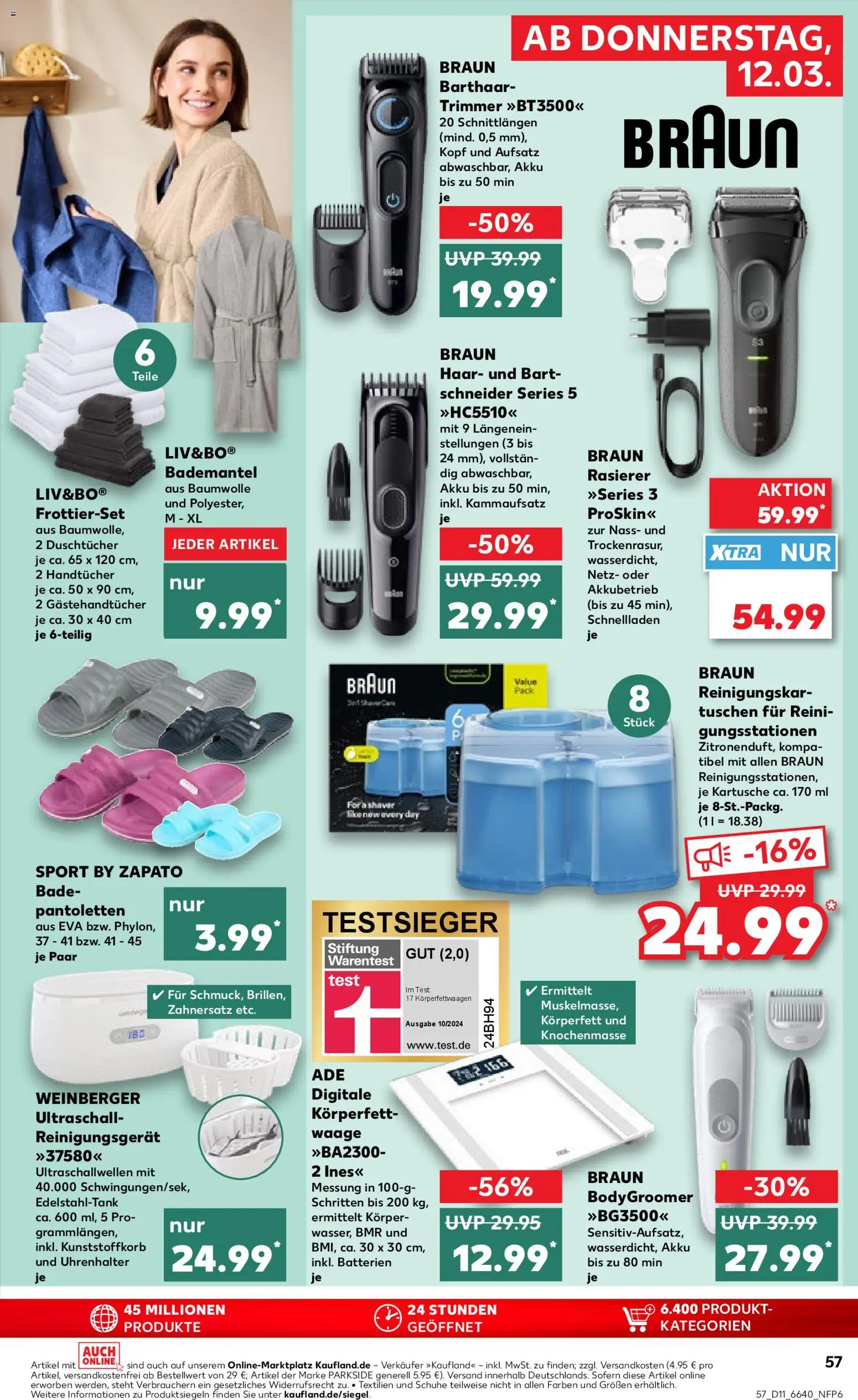 Kaufland Prospekt Speyer	 – gültig ab 12.03.2026 | Seite: 57 | Produkte: Rasierer, Batterien, Bademantel
