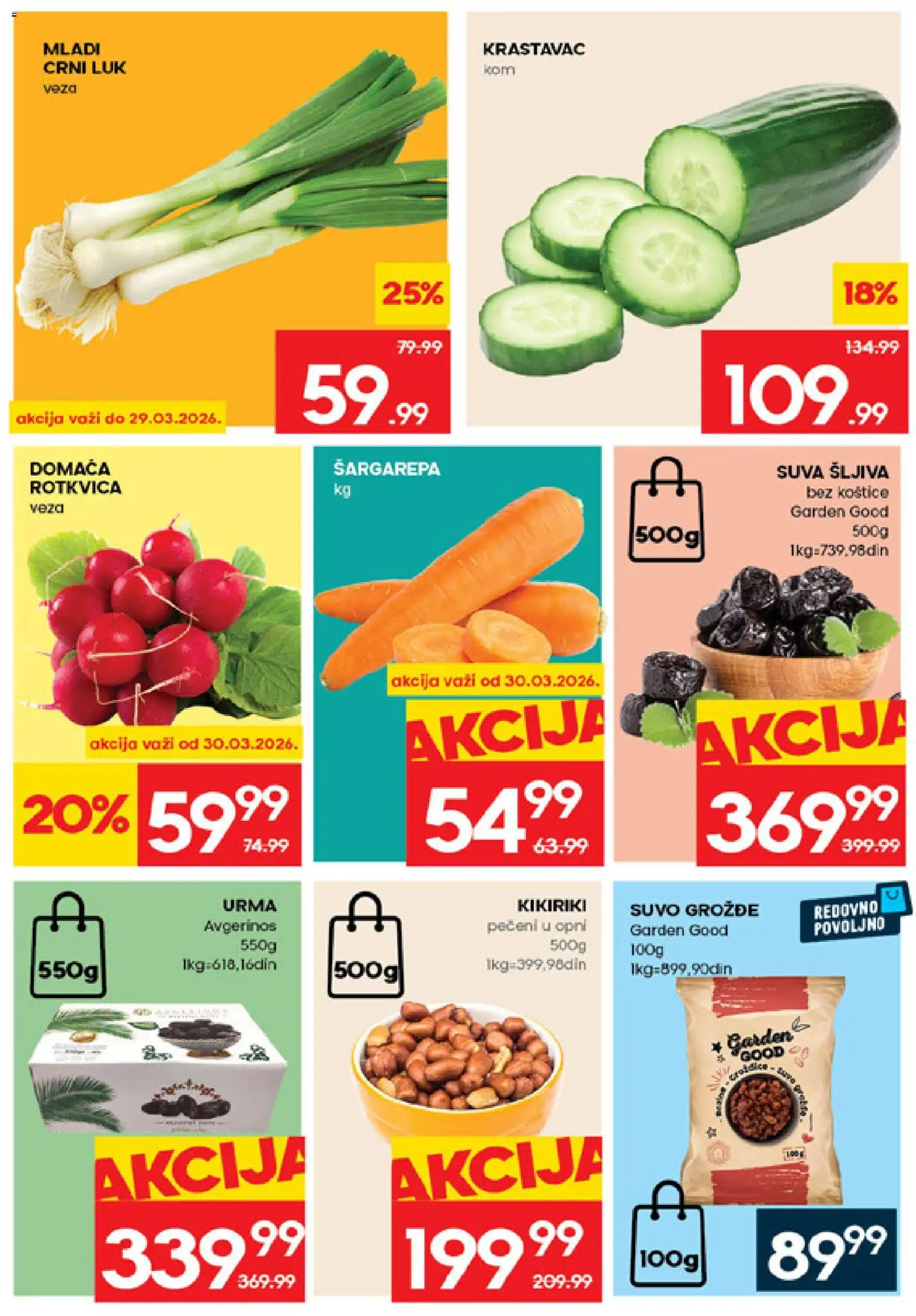 Idea katalog - važi od 26.03.2026 | Strana: 3 | Proizvode: Šargarepa, Crni luk, Kikiriki, Šljiva