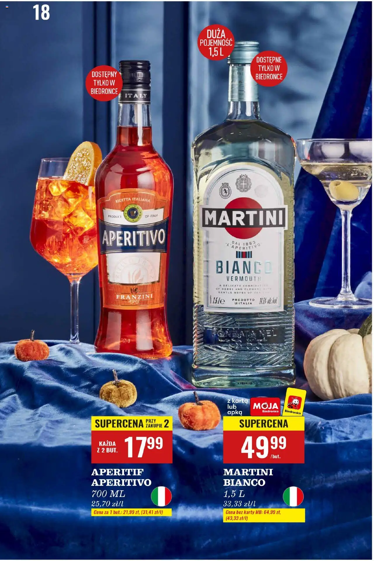 Biedronka gazetka - Czas na toast od 20.10.2025 | Strona: 18 | Produkty: Karta, Martini, Martini Bianco