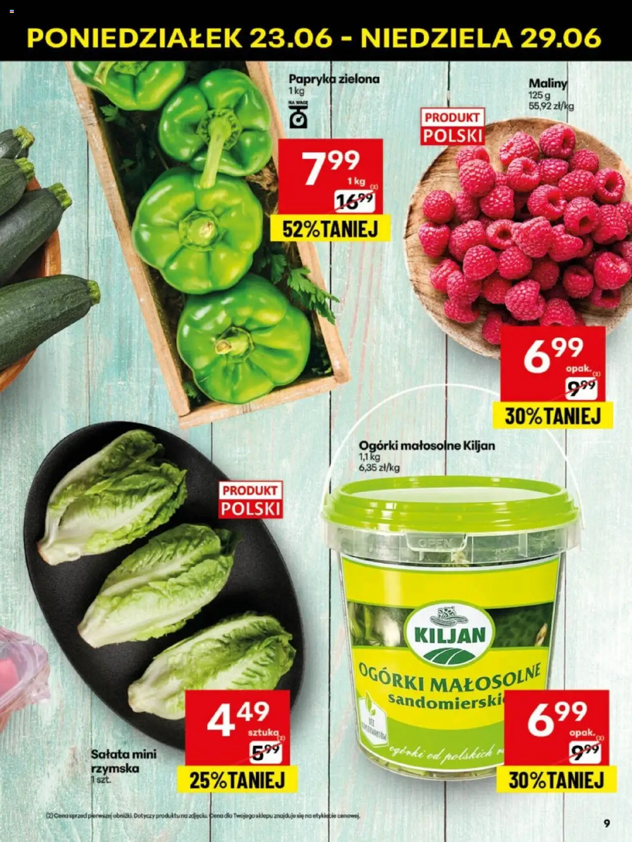 Delikatesy Centrum Gazetka - Sklepy Własne od 23.06.2025 | Strona: 9 | Produkty: Maliny, Bell, Papryka, Ogórki