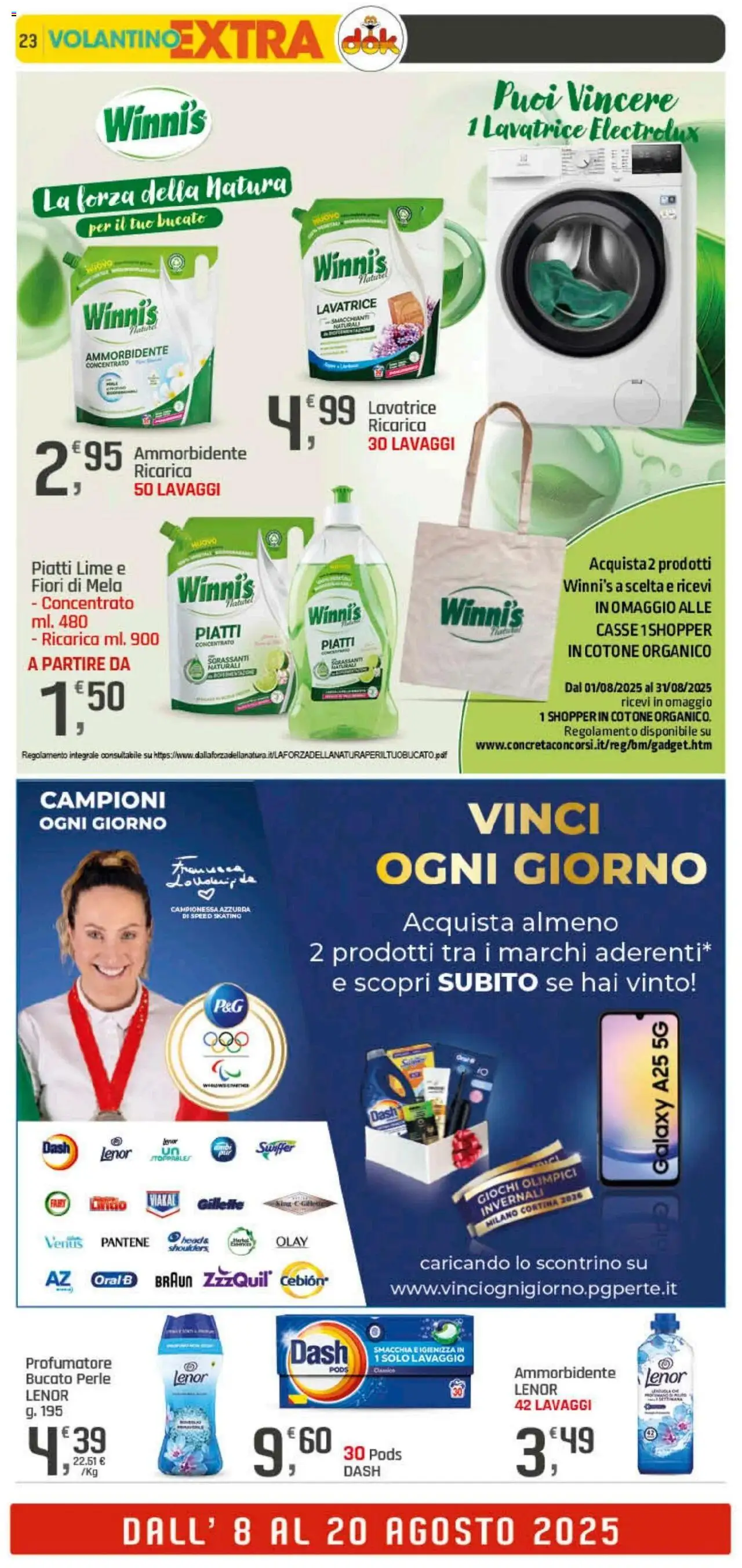 Volantino DOK del 08.08.2025 | Pagina: 23 | Prodotti: Ammorbidente, Lime, Lavatrice