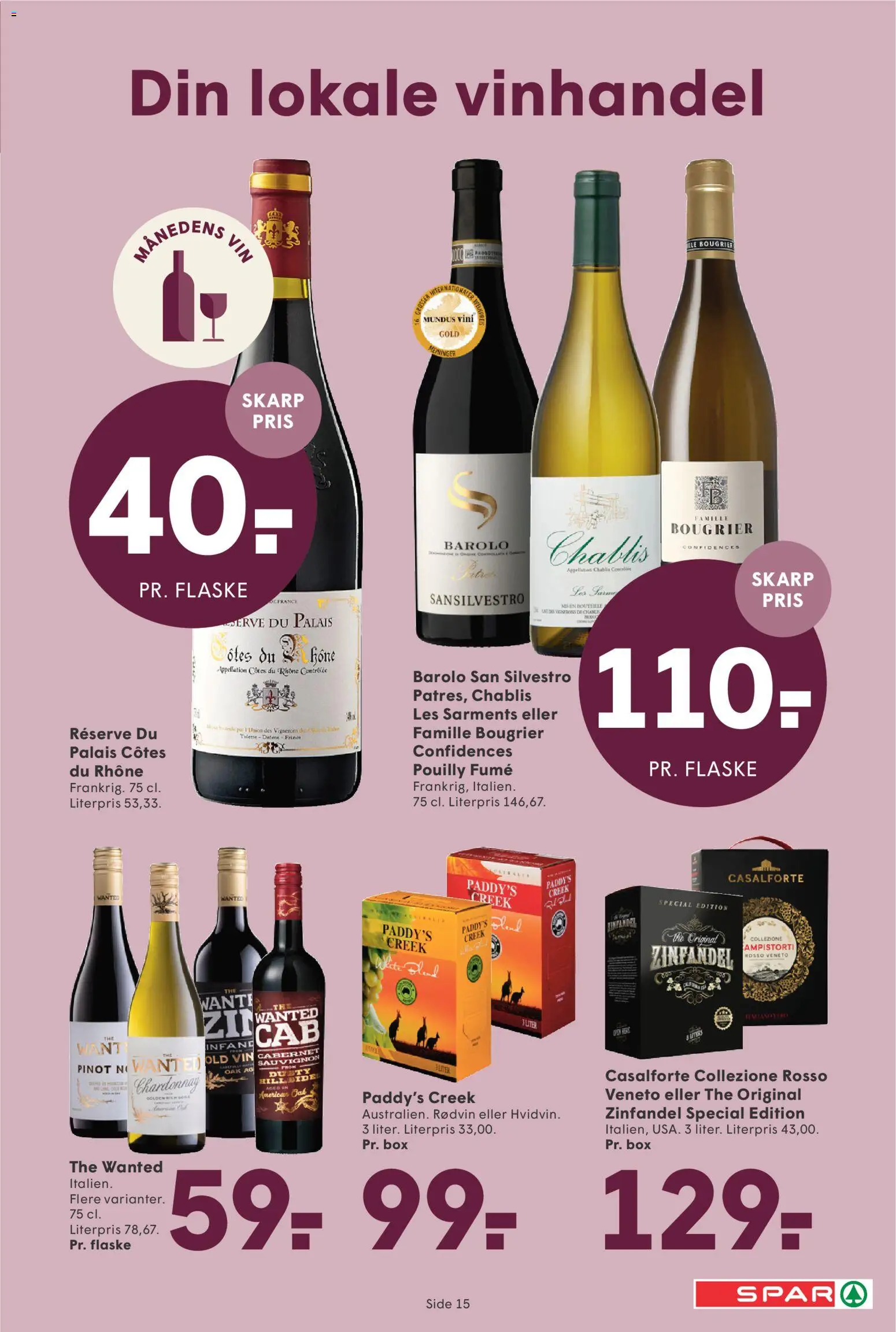 Spar tilbudsavis – gyldig fra 27.02.2026 | Side: 15 | Produkter: Vin