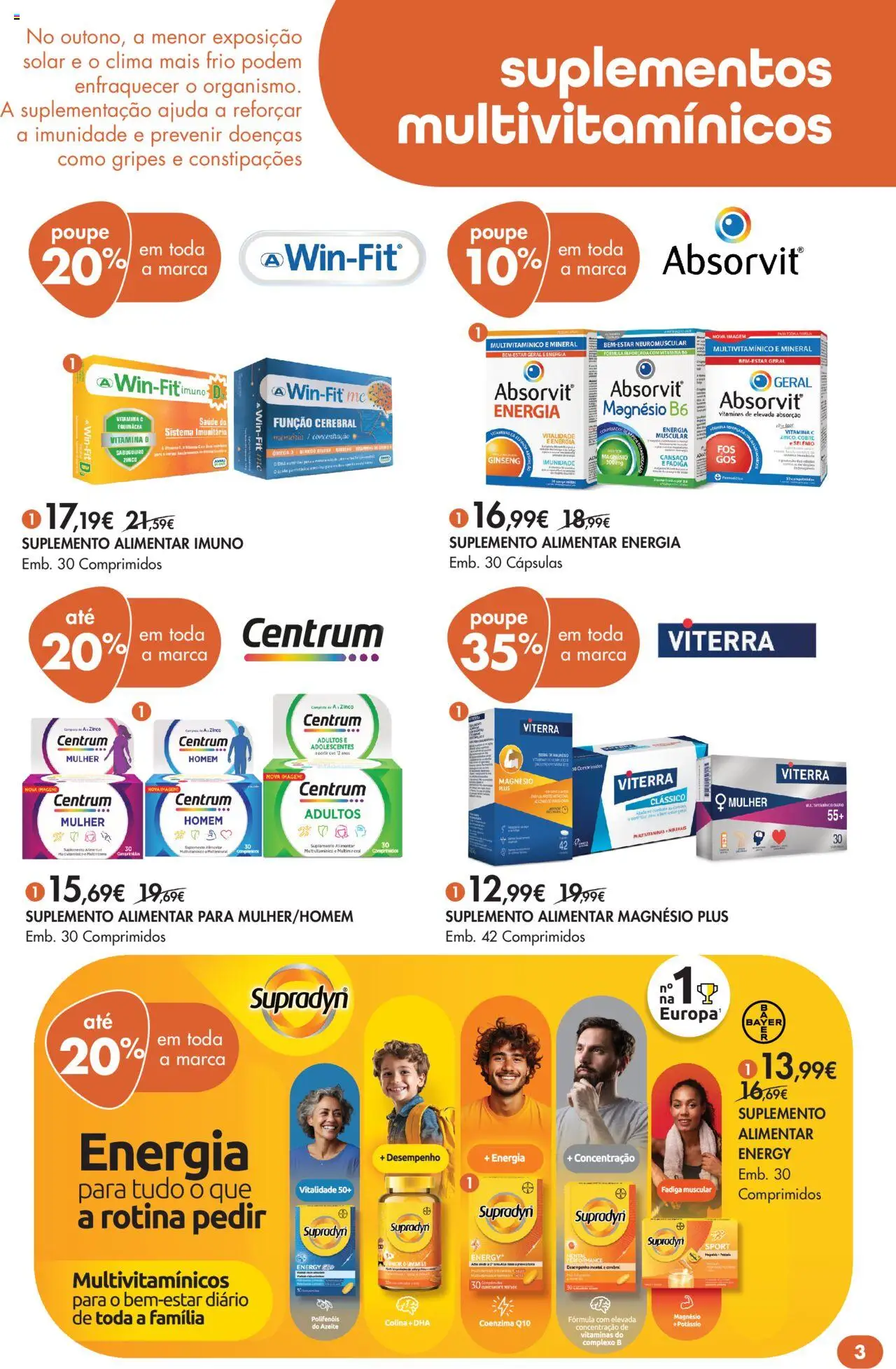 Pingo Doce - Bem Estar Outono Lojas │ válido de 14.10.2025 | Página: 3 | Produtos: MP3, Vitamina c, Vitamina d, Pá