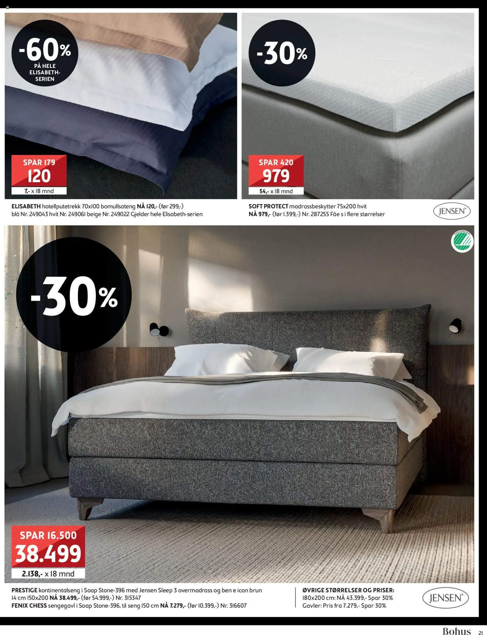 {H1} | Side: 21 | Produkter: Overmadrass, Kontinentalseng, Seng, Sengegavl