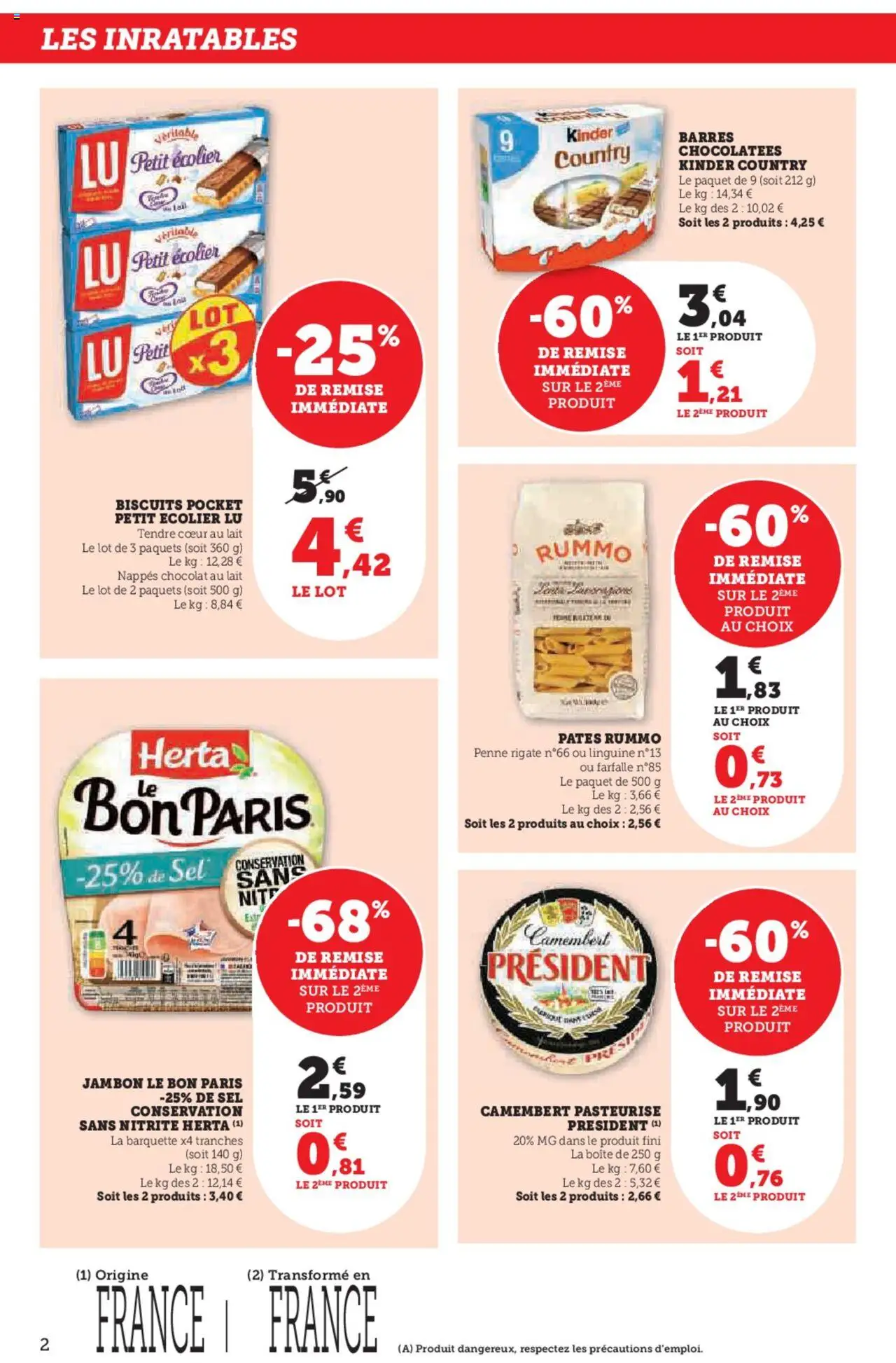 | Page: 2 | Produits: Jambon, Pâtes, Camembert, Biscuits