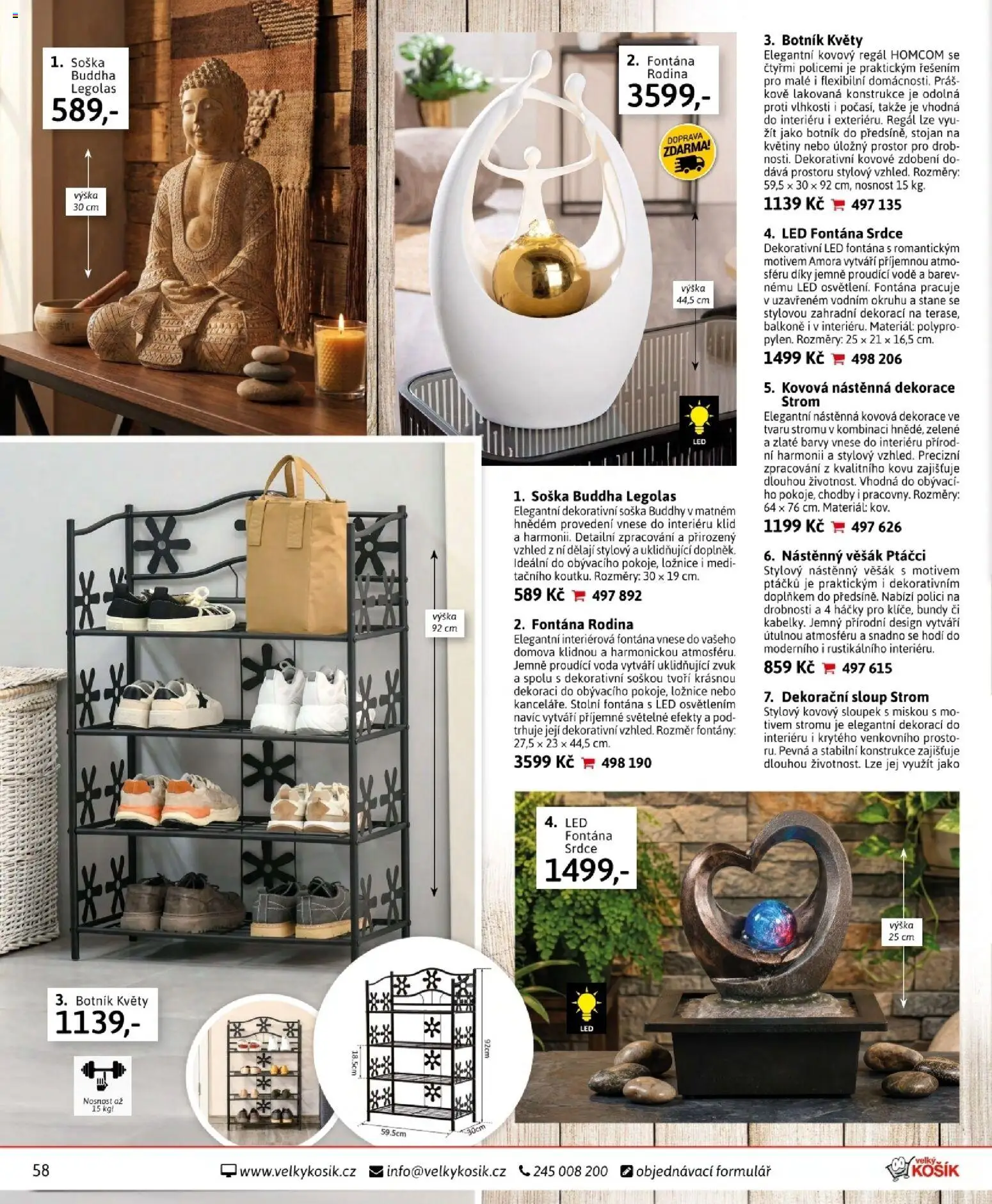 Velký Košík katalog duben 2026 od 01.04.2026 | Strana: 58 | Produkty: Bundy, Kovový regál, Botník, Dekorace