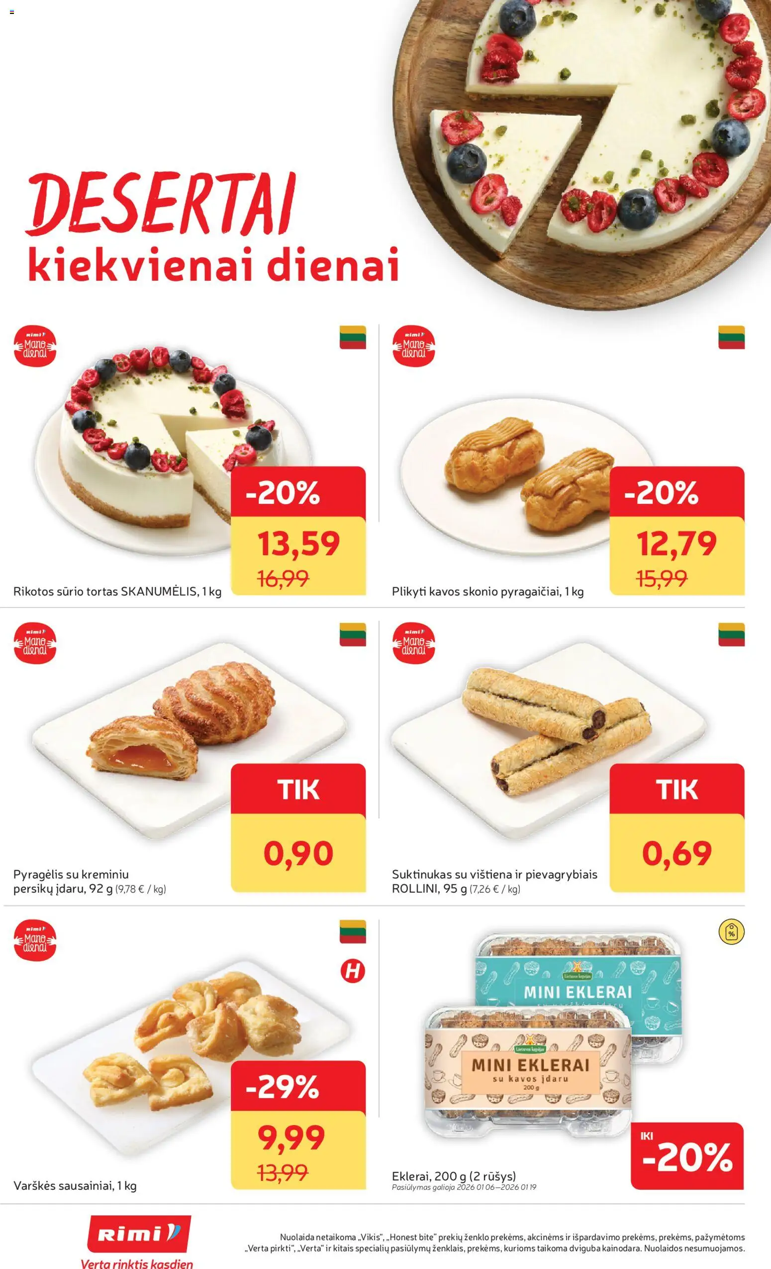Rimi akcijos nuo 13.01.2026 | Puslapis: 14 | Prekių: Tortas, Vištiena