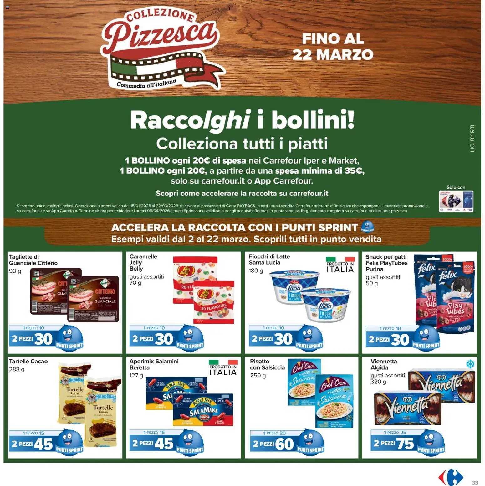 Volantino Carrefour del 13.03.2026 | Pagina: 33 | Prodotti: Caramelle, Fiocchi di latte, Salsiccia, Guanciale