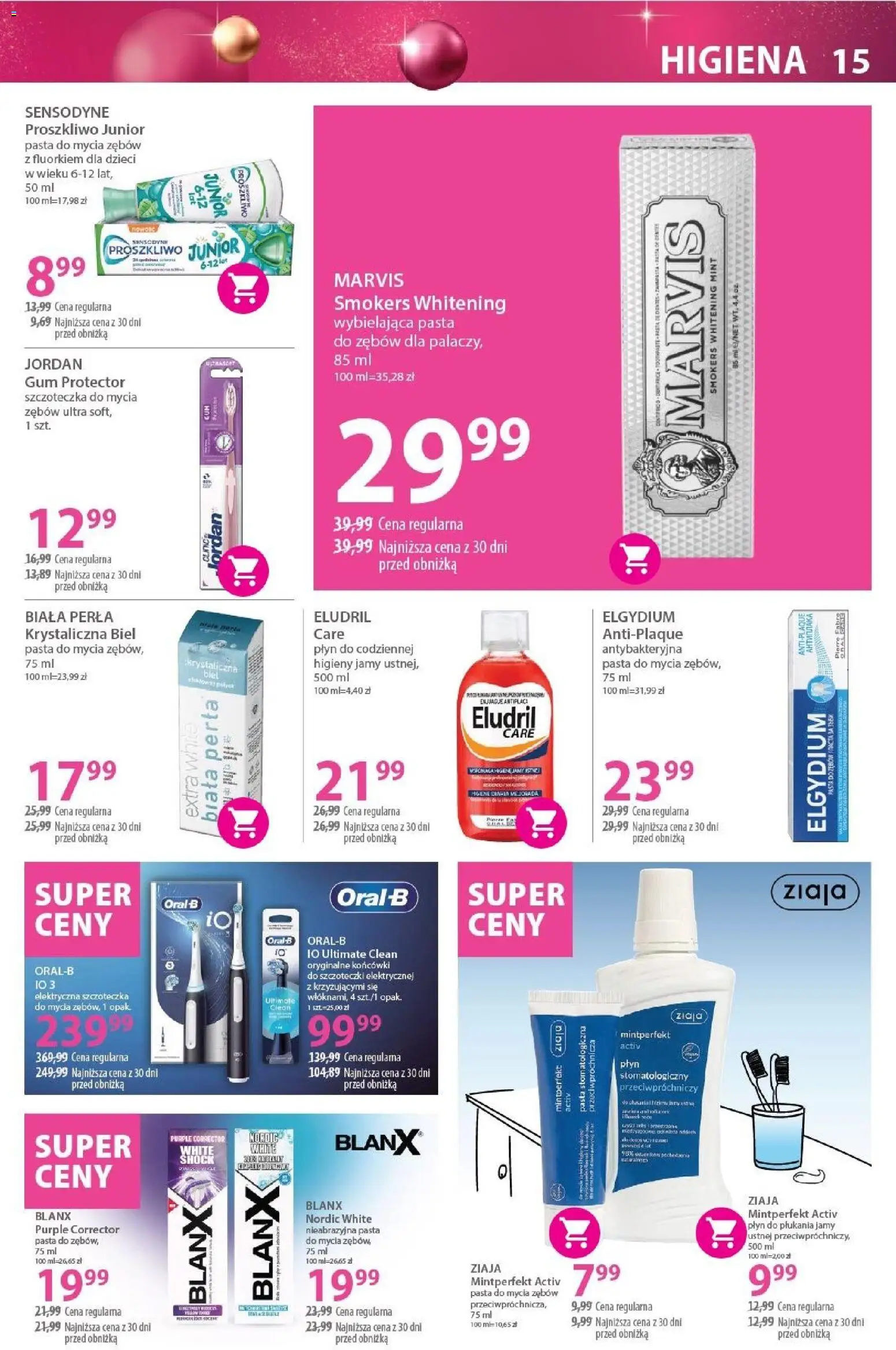 Hebe Gazetka od 02.12.2025 | Strona: 15 | Produkty: Pasta do zębów, Płyn do płukania jamy ustnej