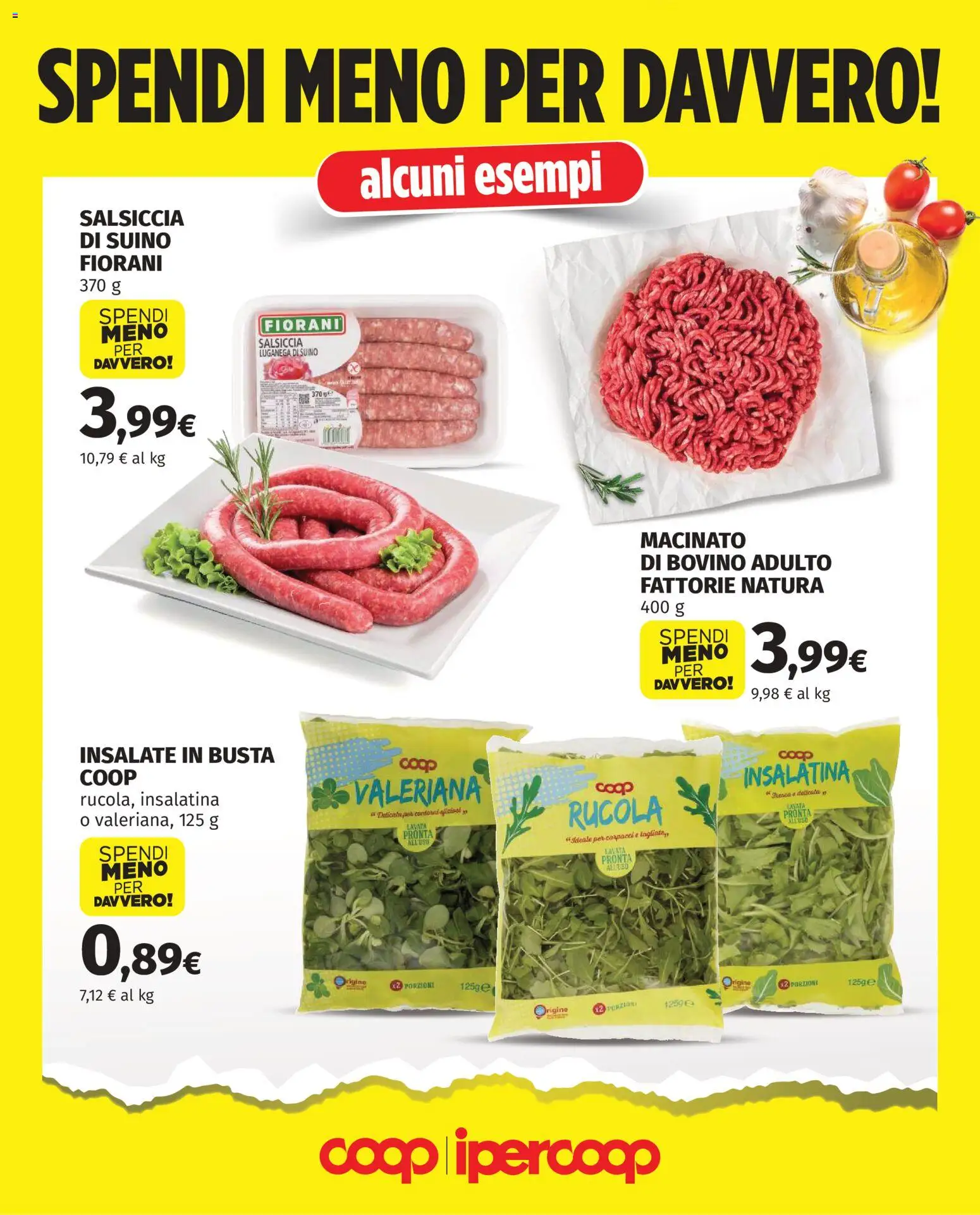 Volantino COOP del 01.03.2026 | Pagina: 2 | Prodotti: Bovino, Valeriana, Suino, Macinato