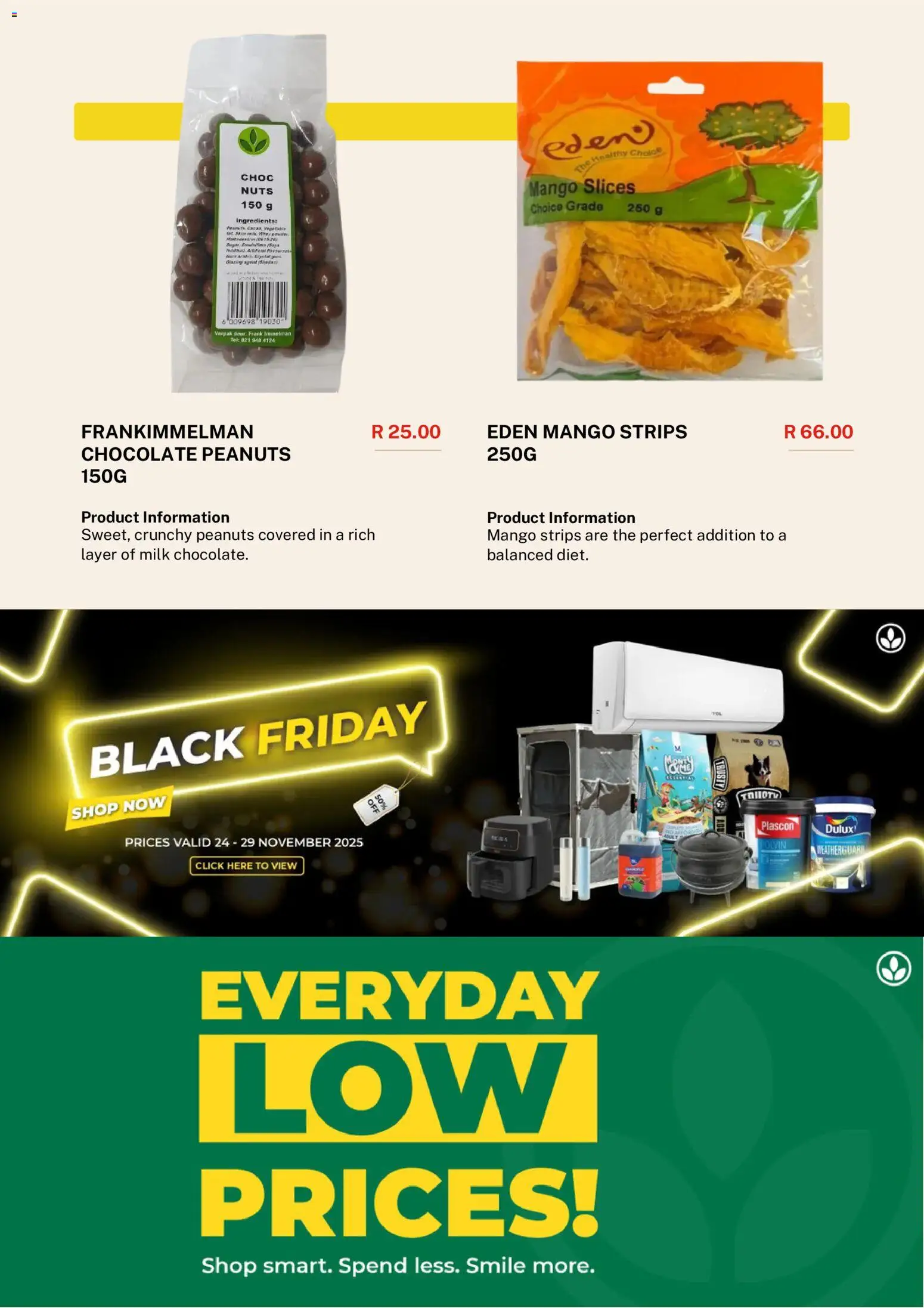 New Agrimark catalogue – valid from 27.11.2025 | Page: 6 | Products: Chocolate, Nuts, Peanuts, Mango