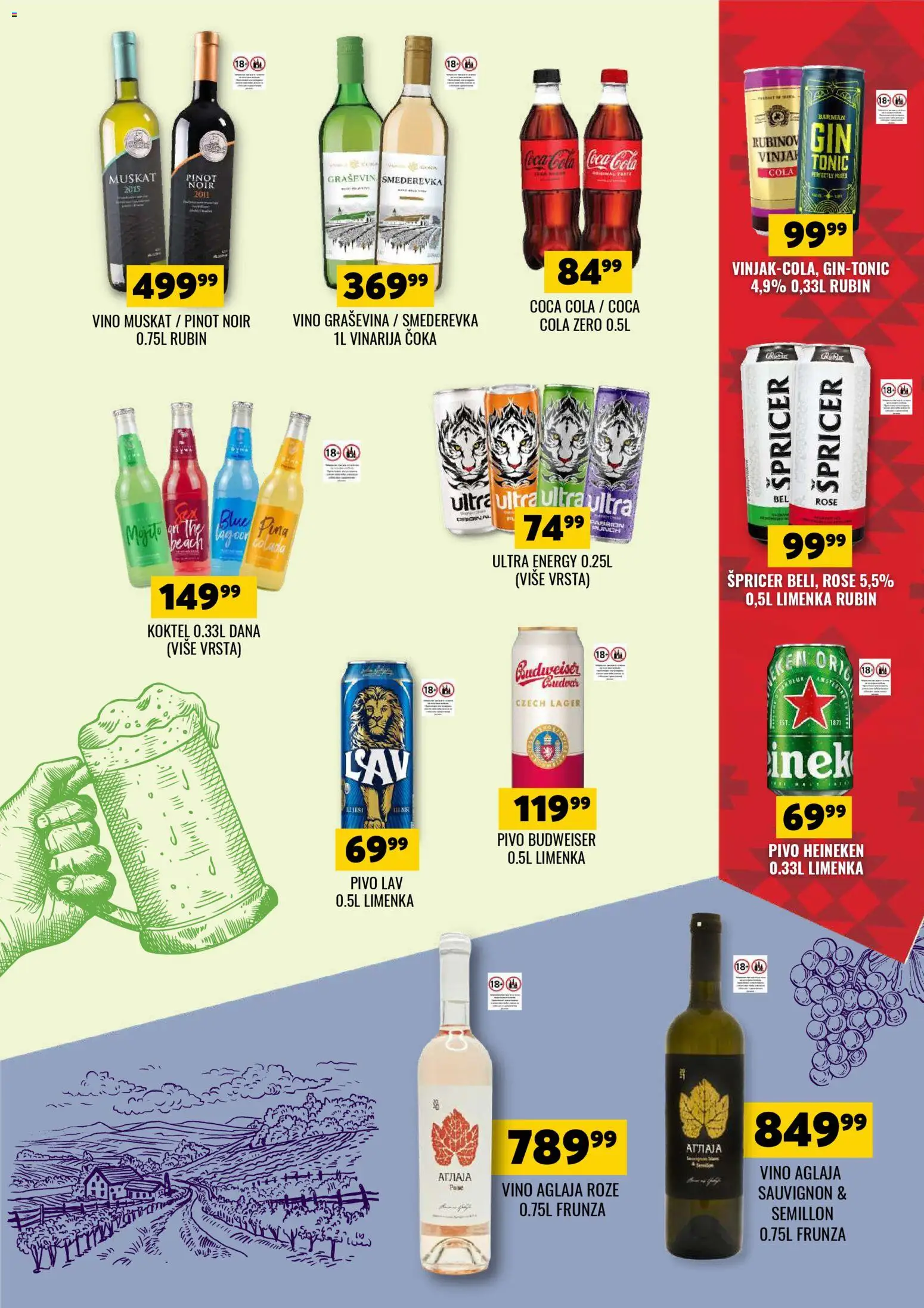 Tekijanka katalog - važi od 22.04.2026 | Strana: 11 | Proizvode: Coca Cola, Heineken, Graševina, Pivo
