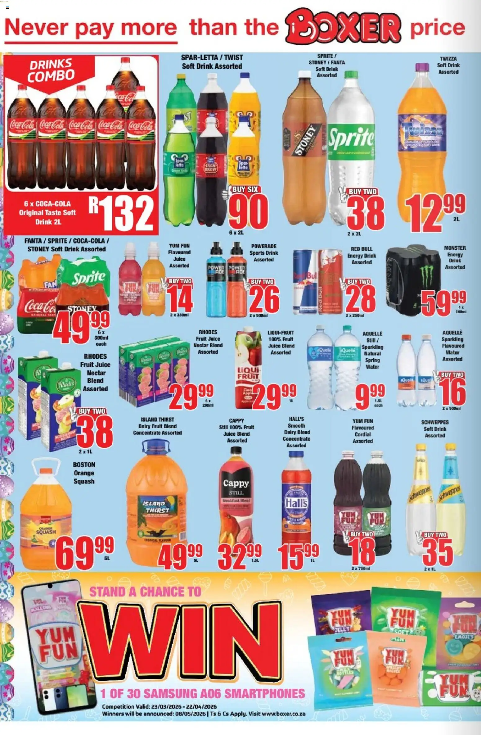 New Boxer catalogue – valid from 23.03.2026 | Page: 6 | Products: Fanta, Stoney, Water, Dairy blend
