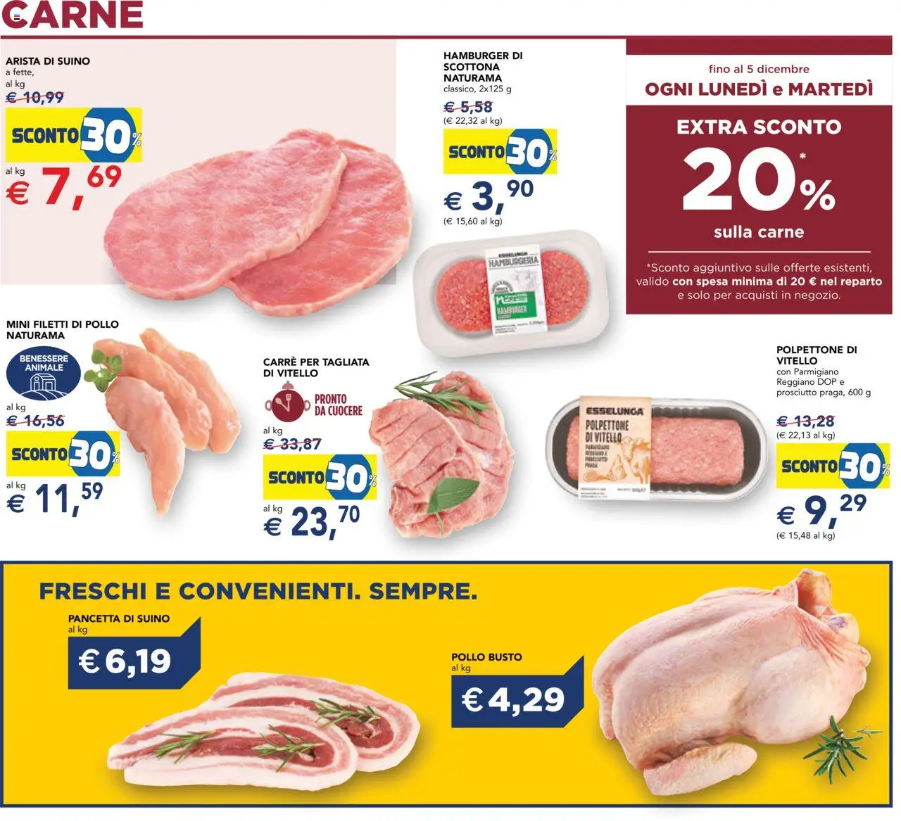 Volantino Esselunga S del 09.10.2025 | Pagina: 18 | Prodotti: Pancetta, Suino, Vitello, Parmigiano reggiano