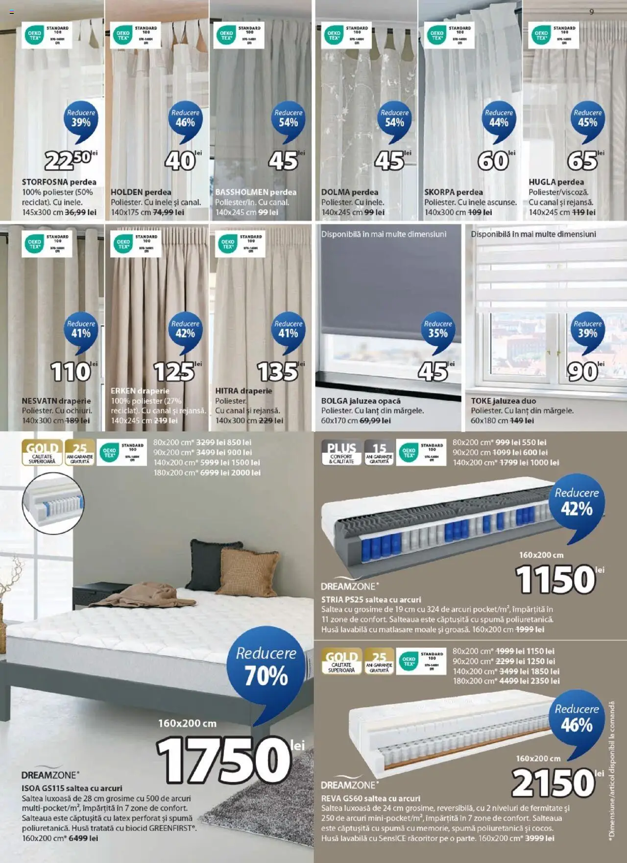 Catalog JYSK – valabil de la 27.08.2025 | Pagină: 9 | Produse: Saltea, Perdea, Türk kahvesi öğütme değirmeni